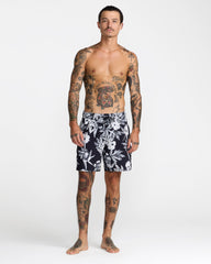 VA Elastic 17" Shorts - Black Floral