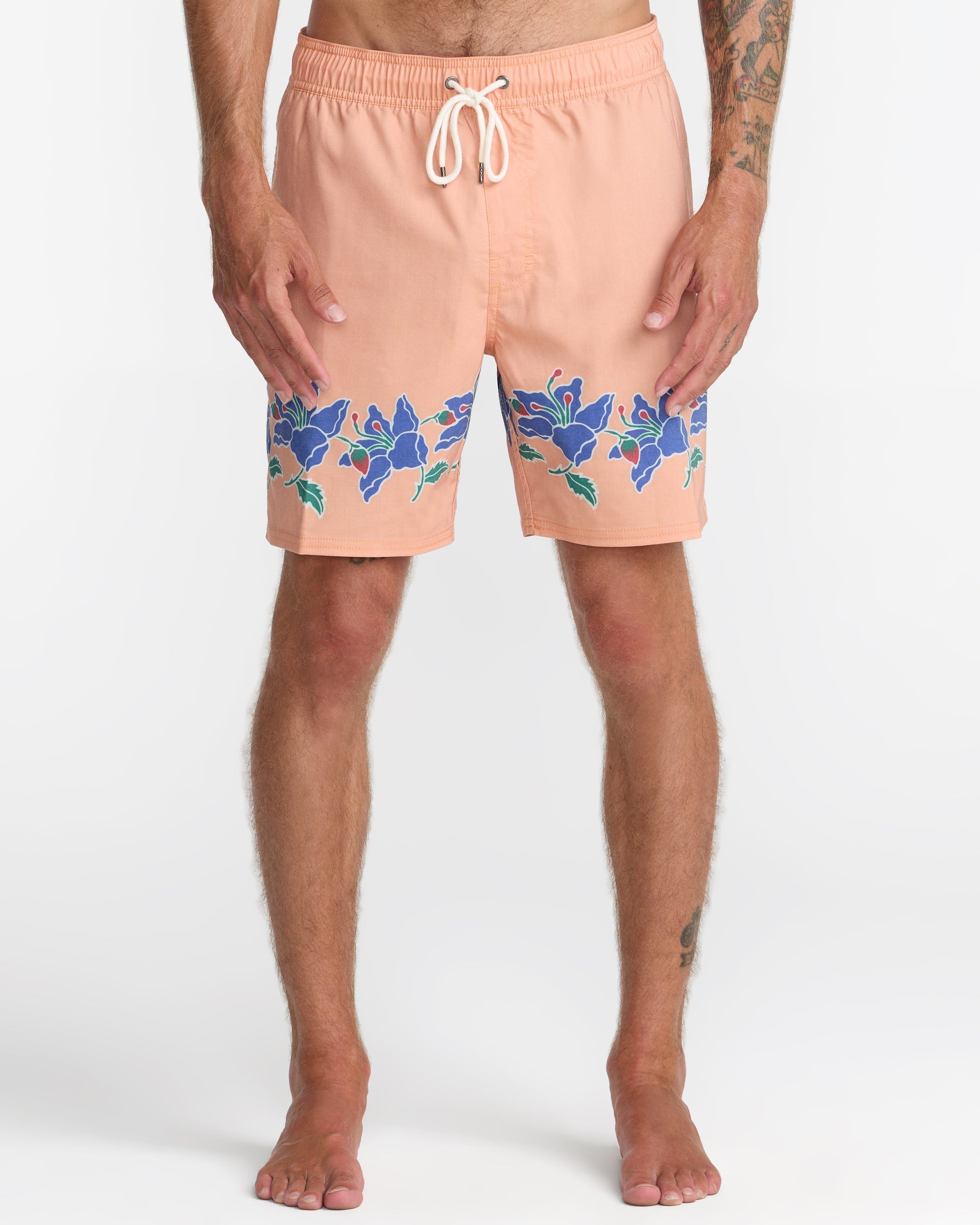 Barnes Elastic 17" Shorts - Peach