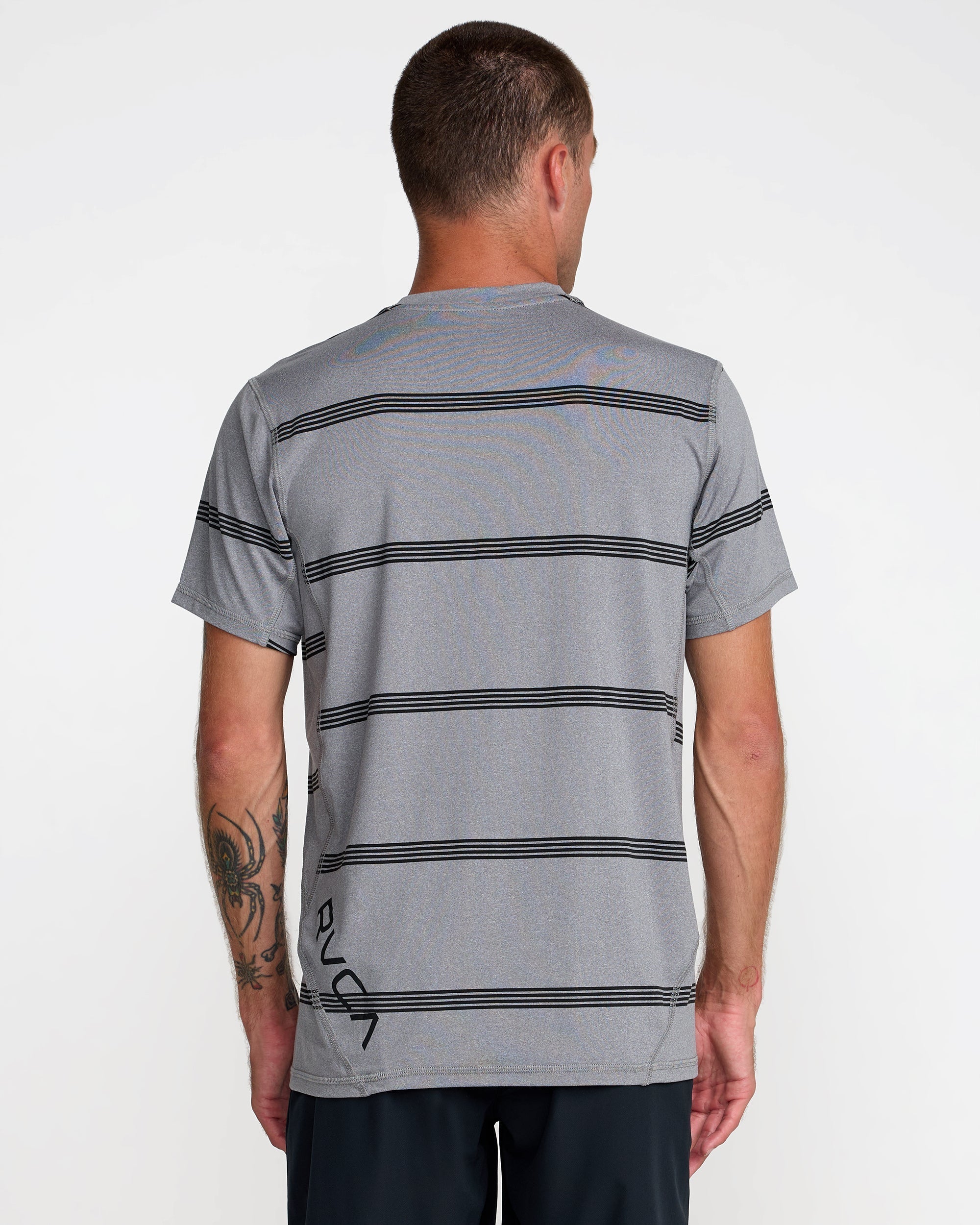 Sport Vent Stripe Short Sleeve Tee - Heather Grey