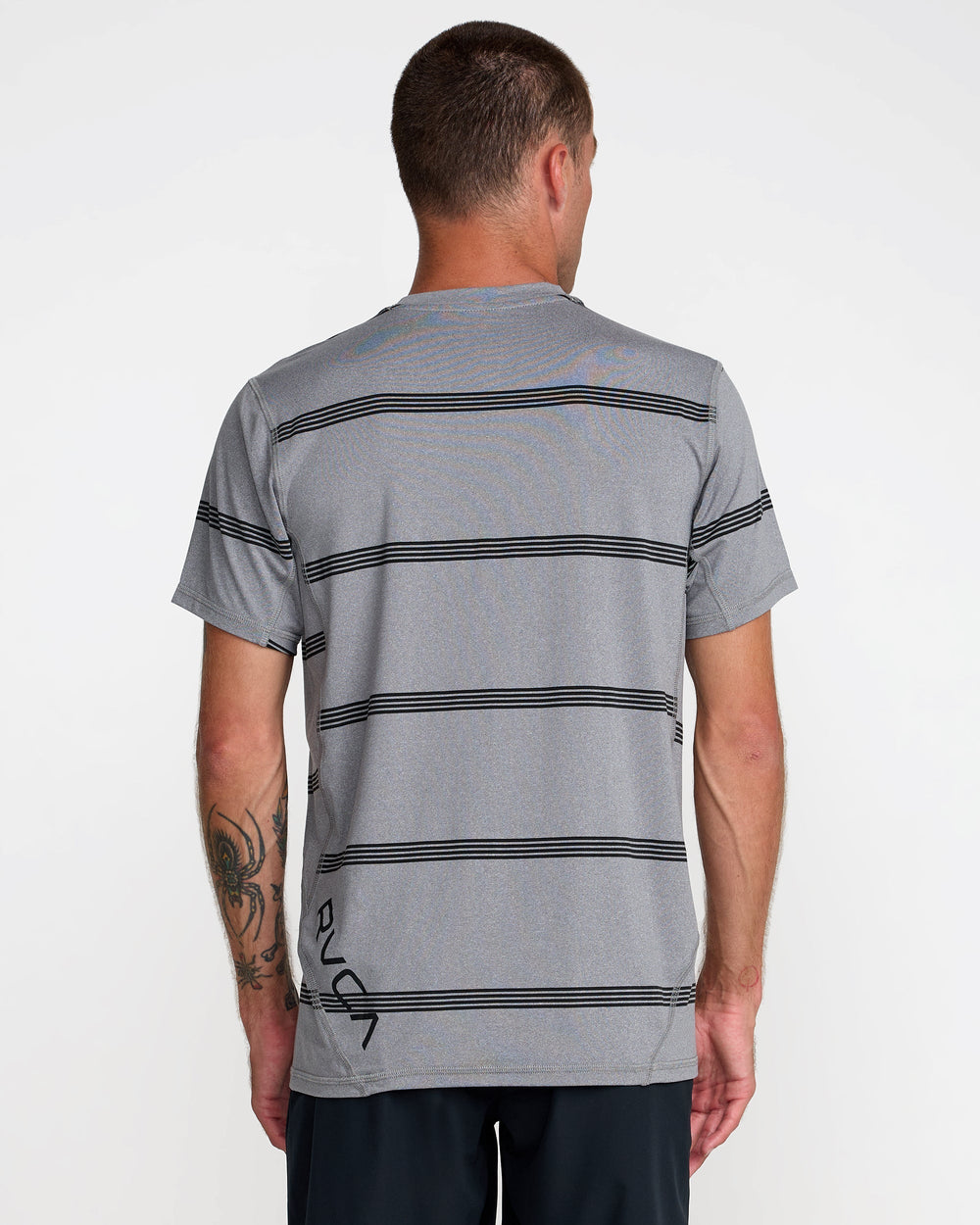 Sport Vent Stripe Short Sleeve Tee - Heather Grey