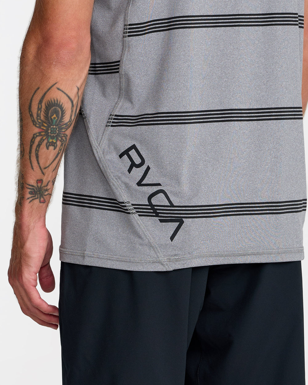 Sport Vent Stripe Short Sleeve Tee - Heather Grey