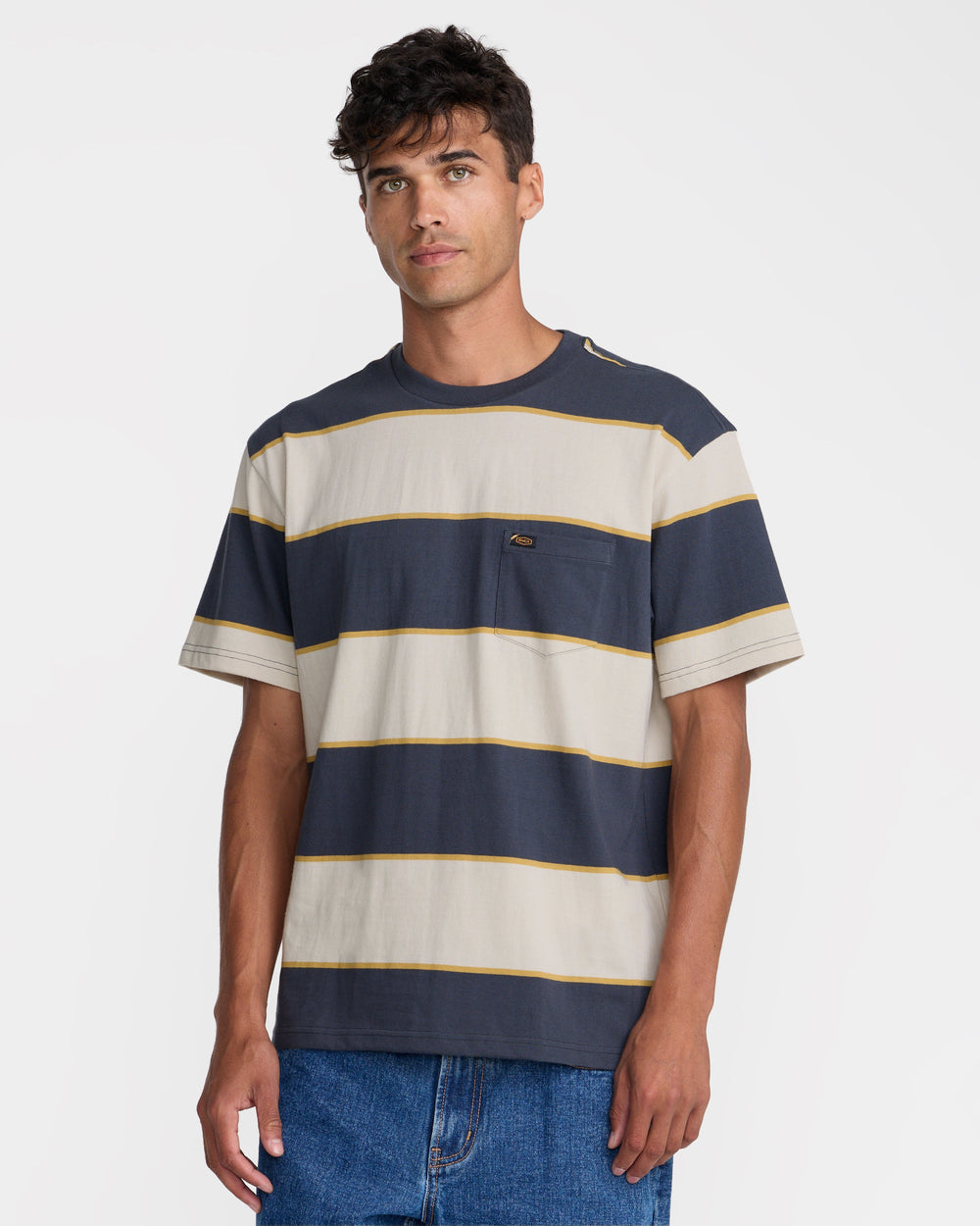 Dayshift Stripe Short Sleeve Tee - Light Khaki