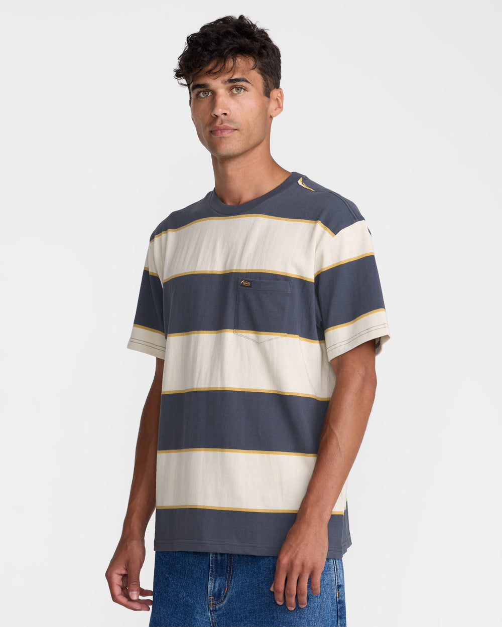 Dayshift Stripe Short Sleeve Tee - Light Khaki