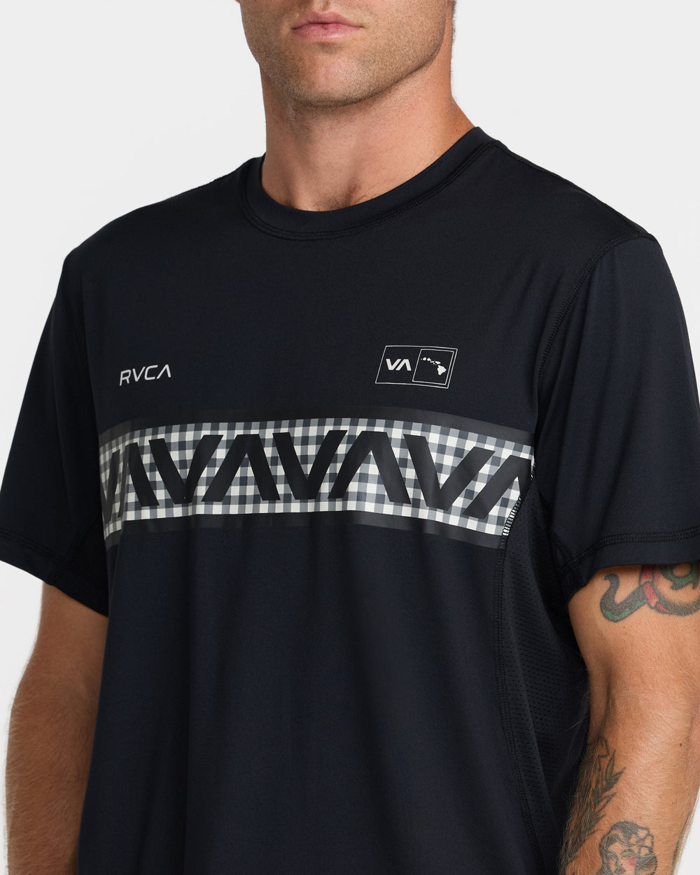 Hawaii Sport Vent Short Sleeve Tee - Black White