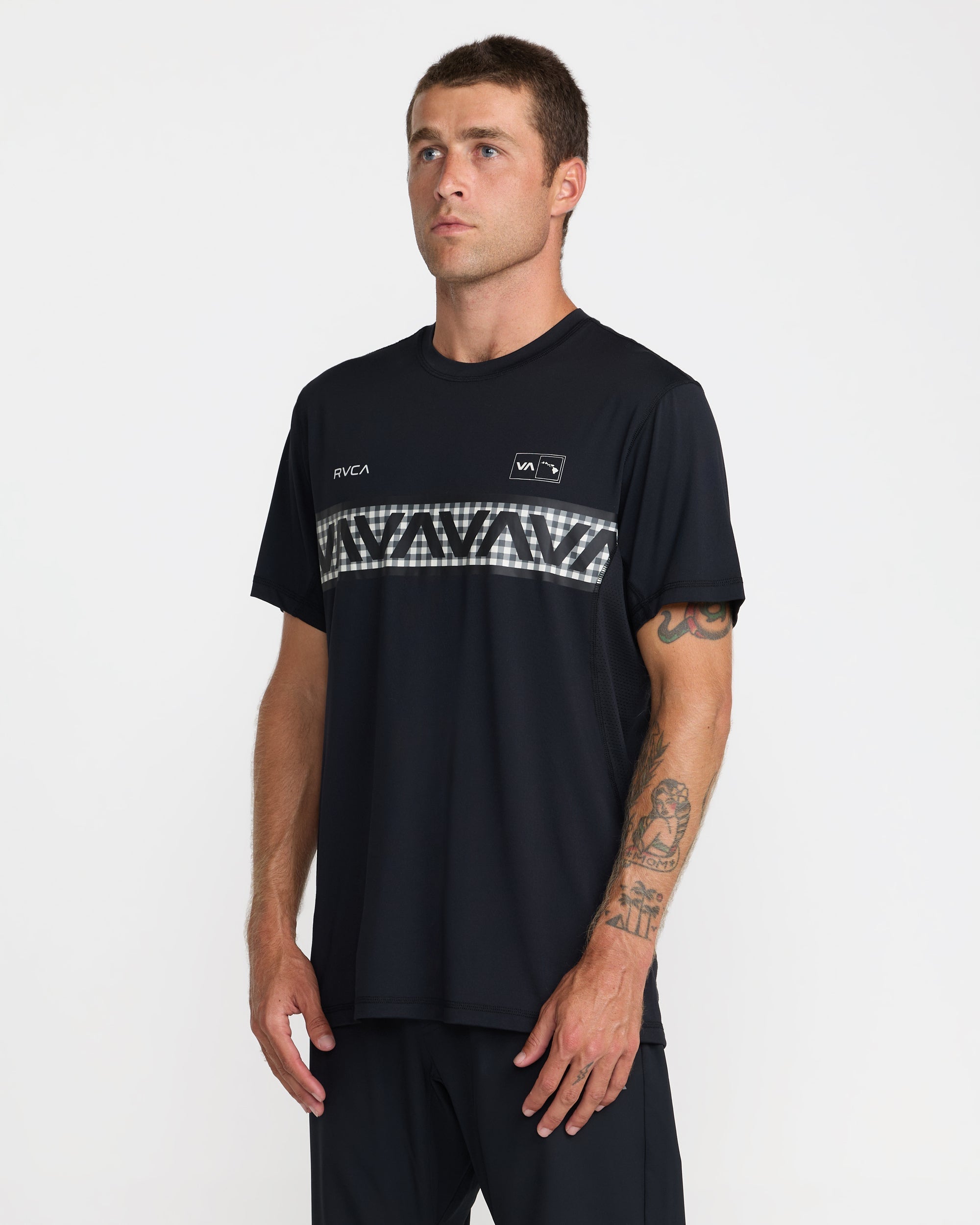 Hawaii Sport Vent Short Sleeve Tee - Black White