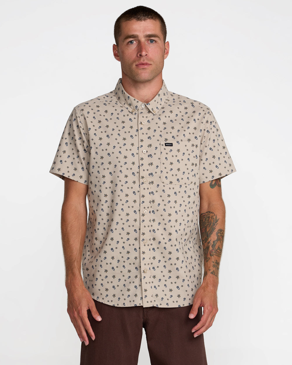 That'll Do Print Short Sleeve Shirt - Light Khaki