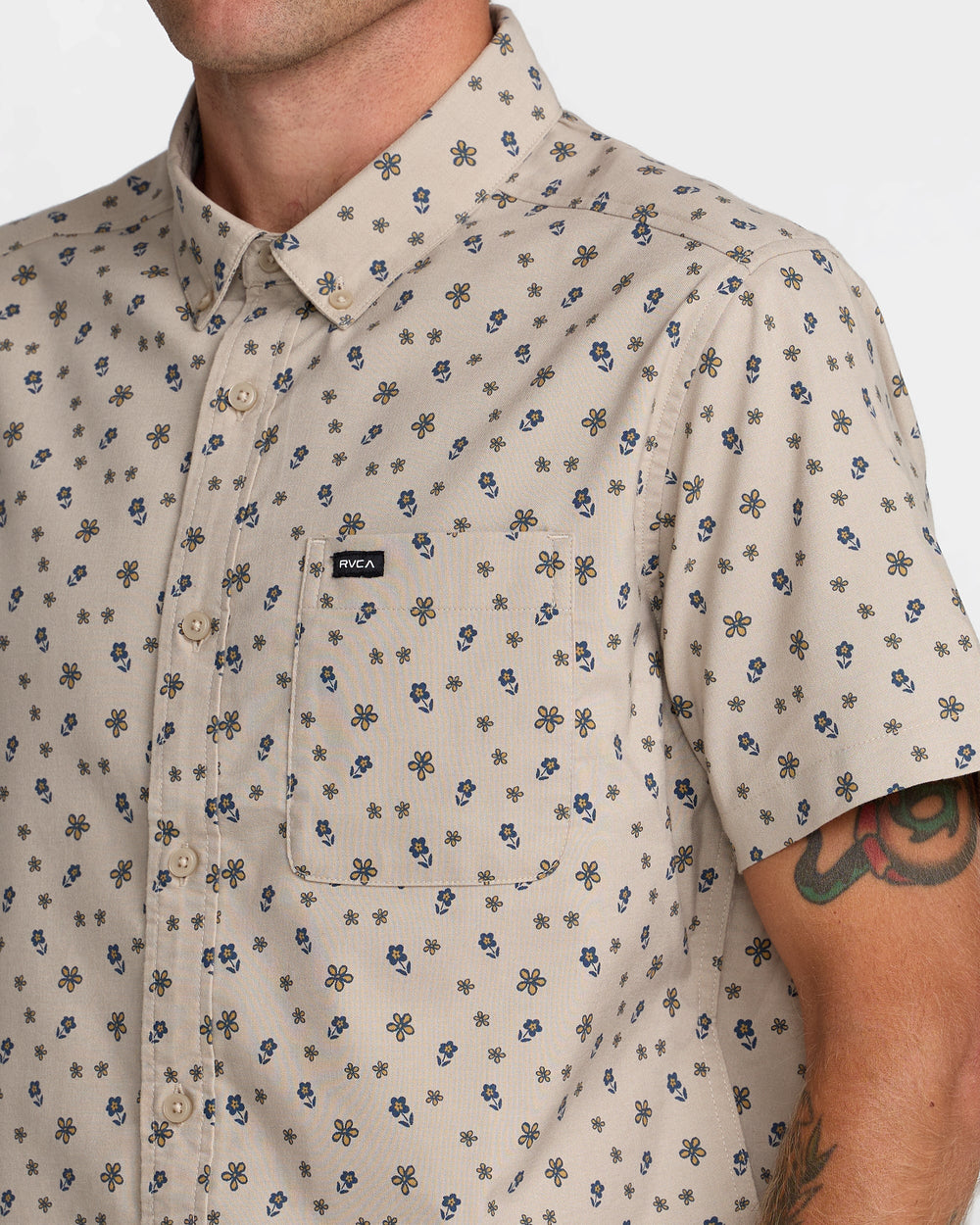 That'll Do Print Short Sleeve Shirt - Light Khaki