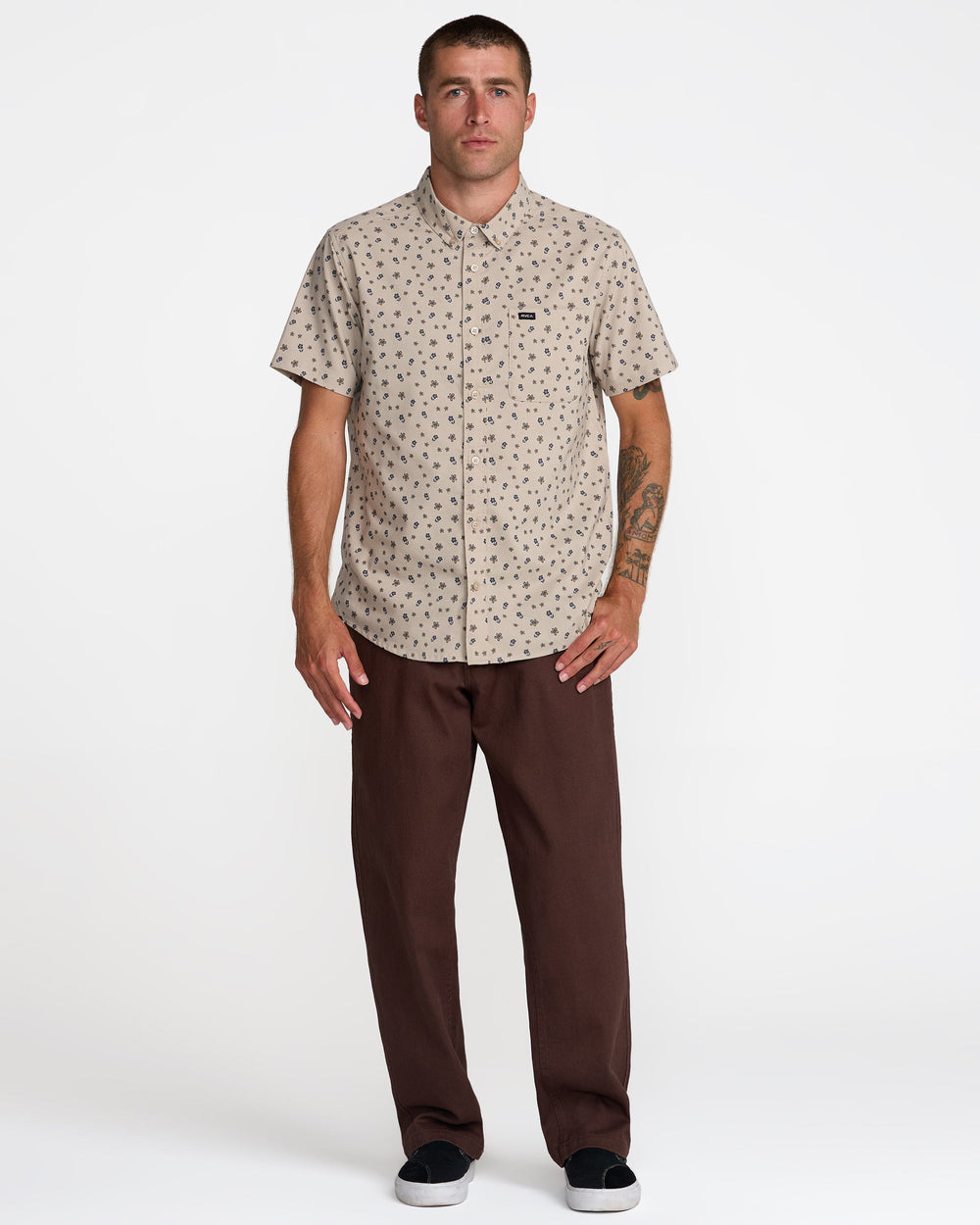 That'll Do Print Short Sleeve Shirt - Light Khaki