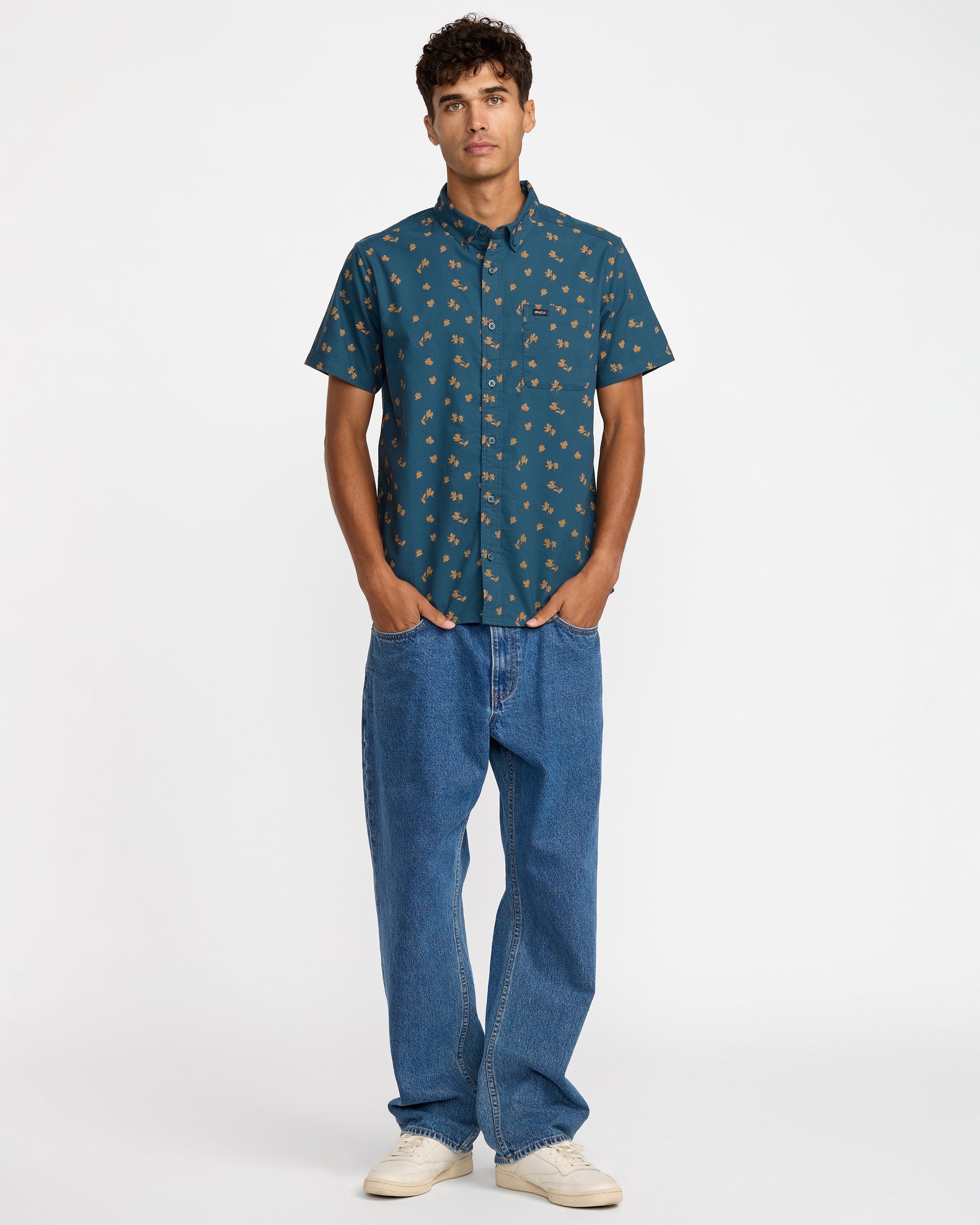 That'll Do Print Short Sleeve Shirt - Midnight Blue Floral
