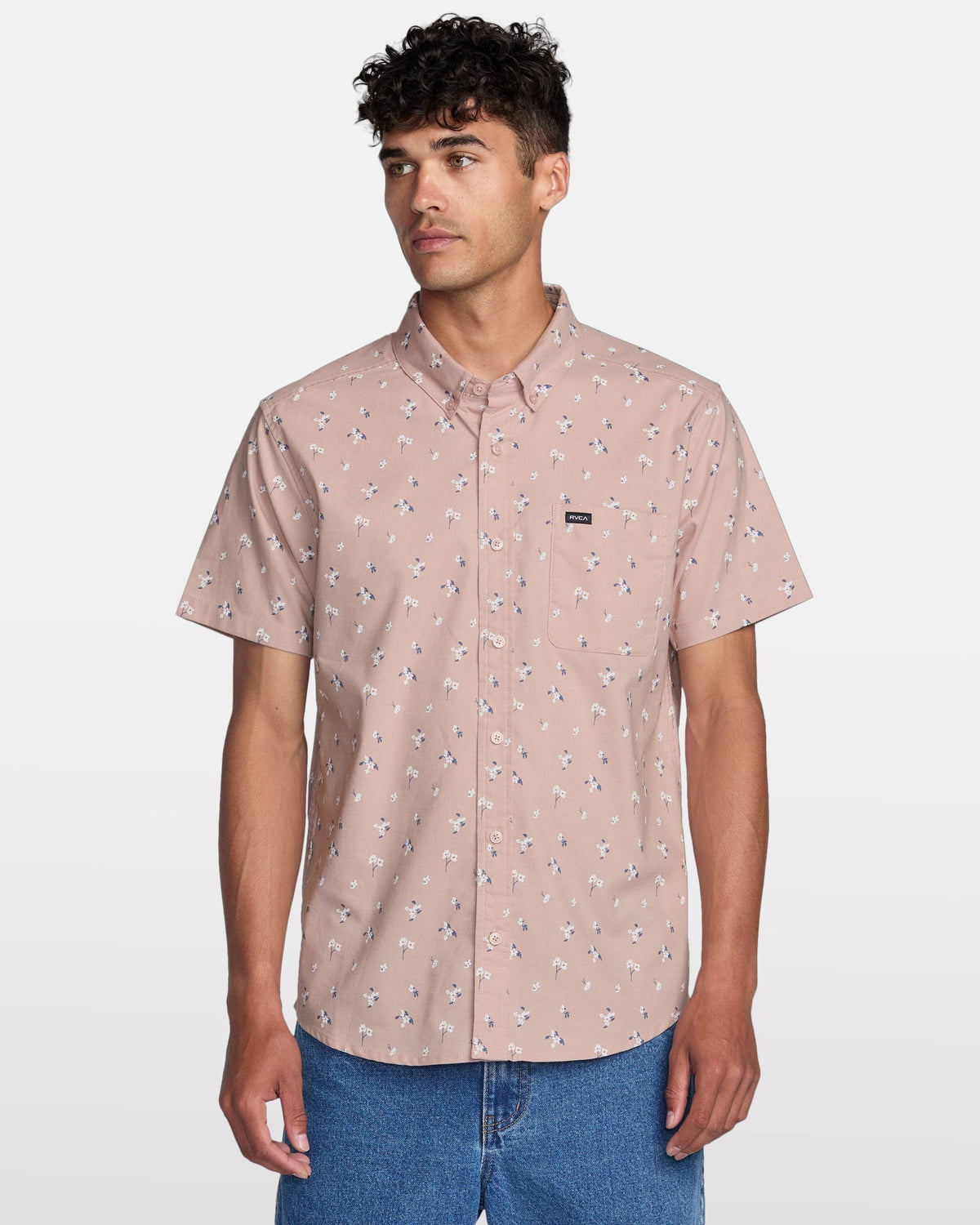 That'll Do Print Short Sleeve Shirt - Mauve