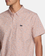 That'll Do Print Short Sleeve Shirt - Mauve