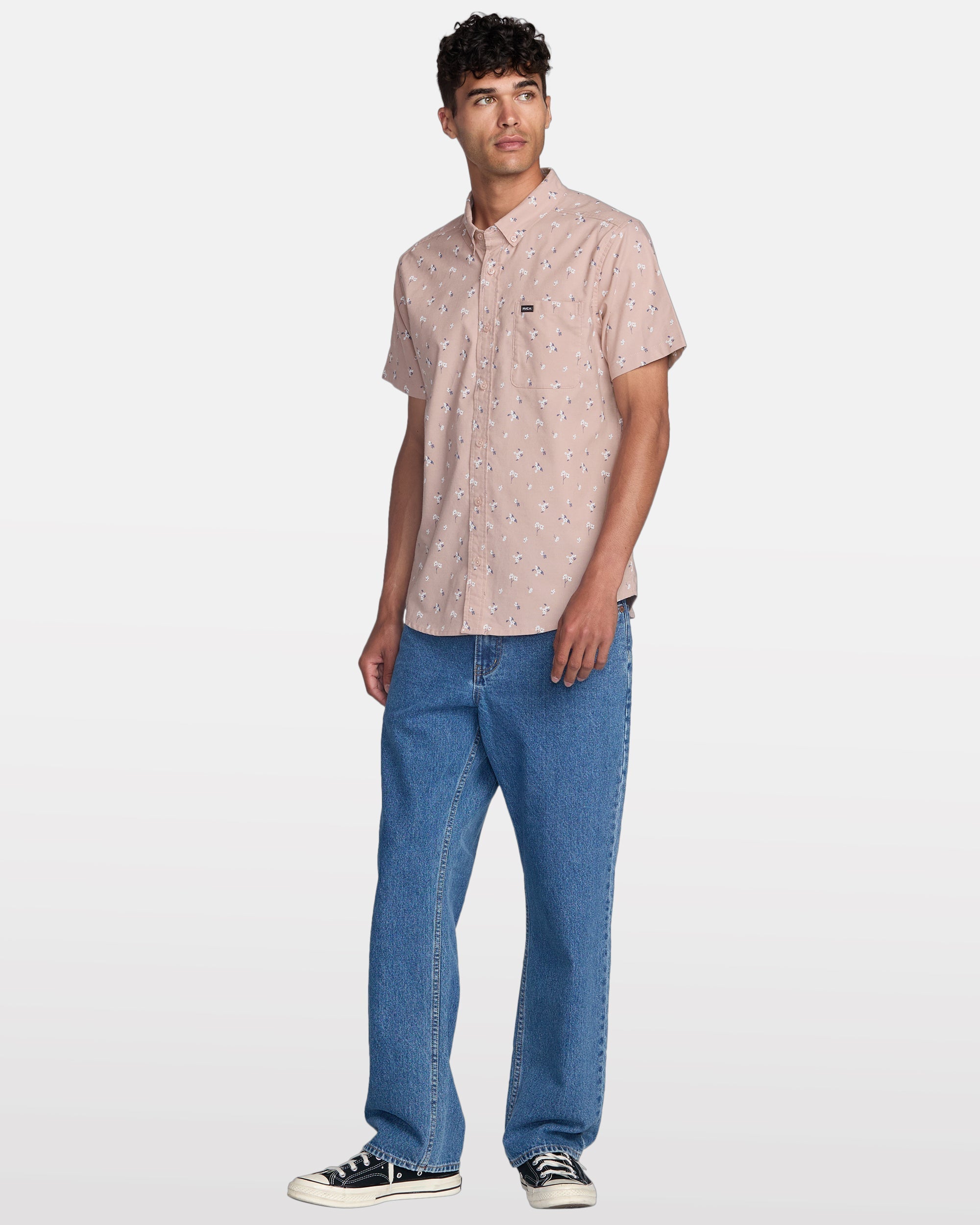 That'll Do Print Short Sleeve Shirt - Mauve