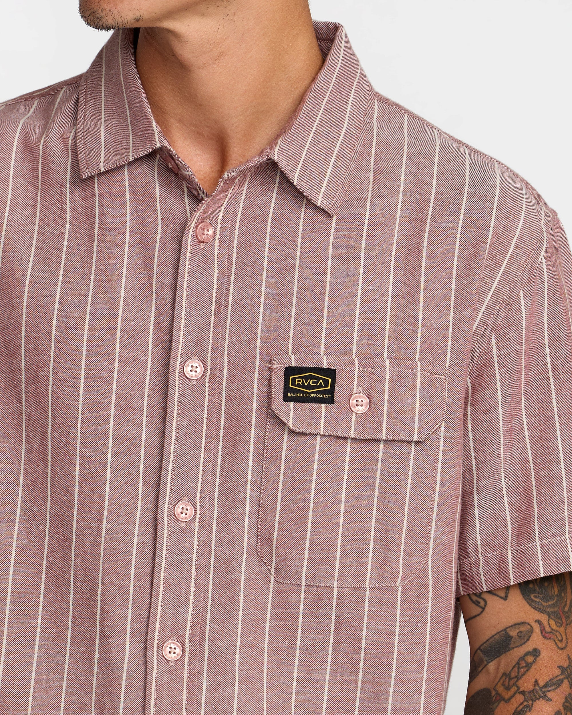 Dayshift Stripe II Short Sleeve Shirt - Red Earth