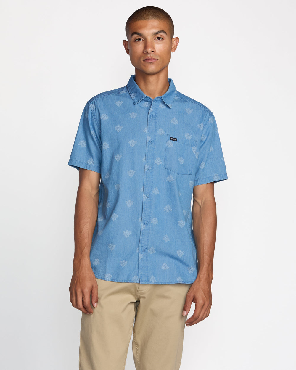 Frame Short Sleeve Shirt - Washed Chambray
