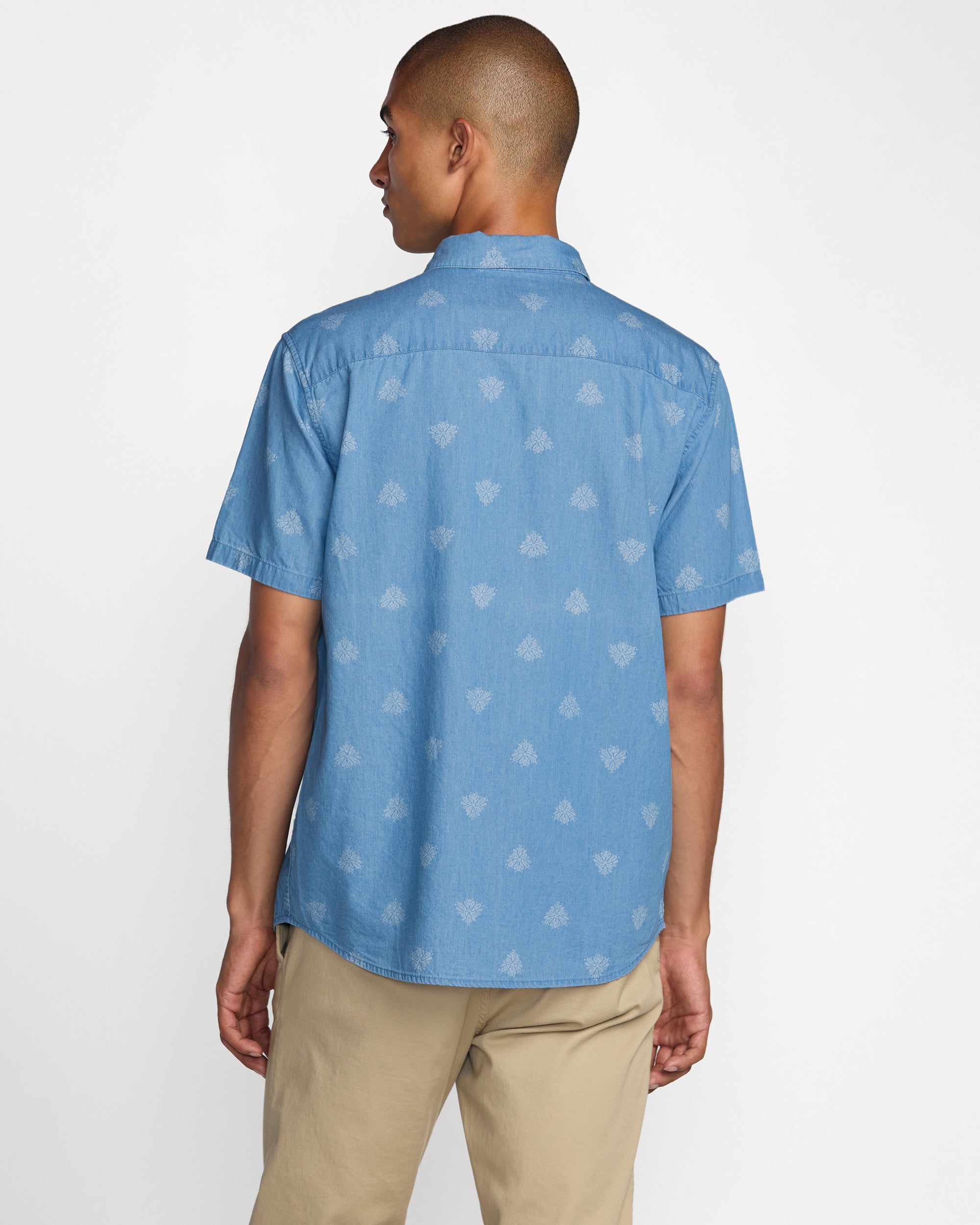 Frame Short Sleeve Shirt - Washed Chambray