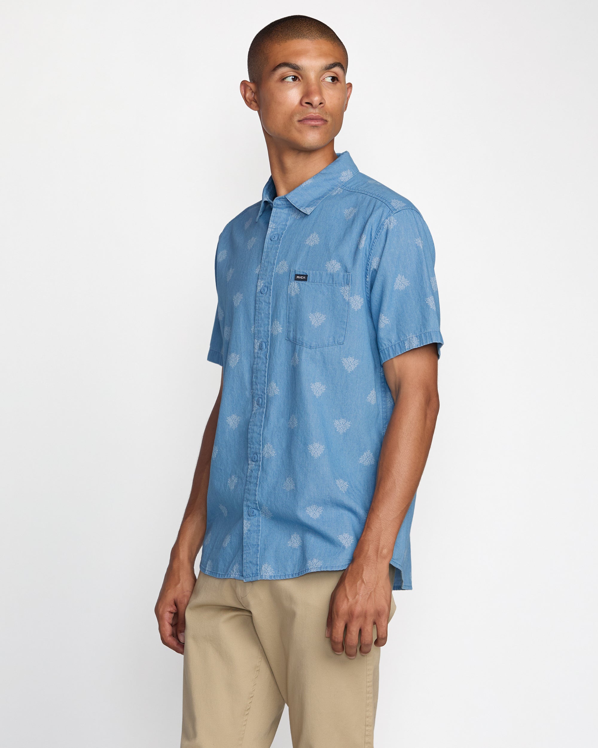 Frame Short Sleeve Shirt - Washed Chambray