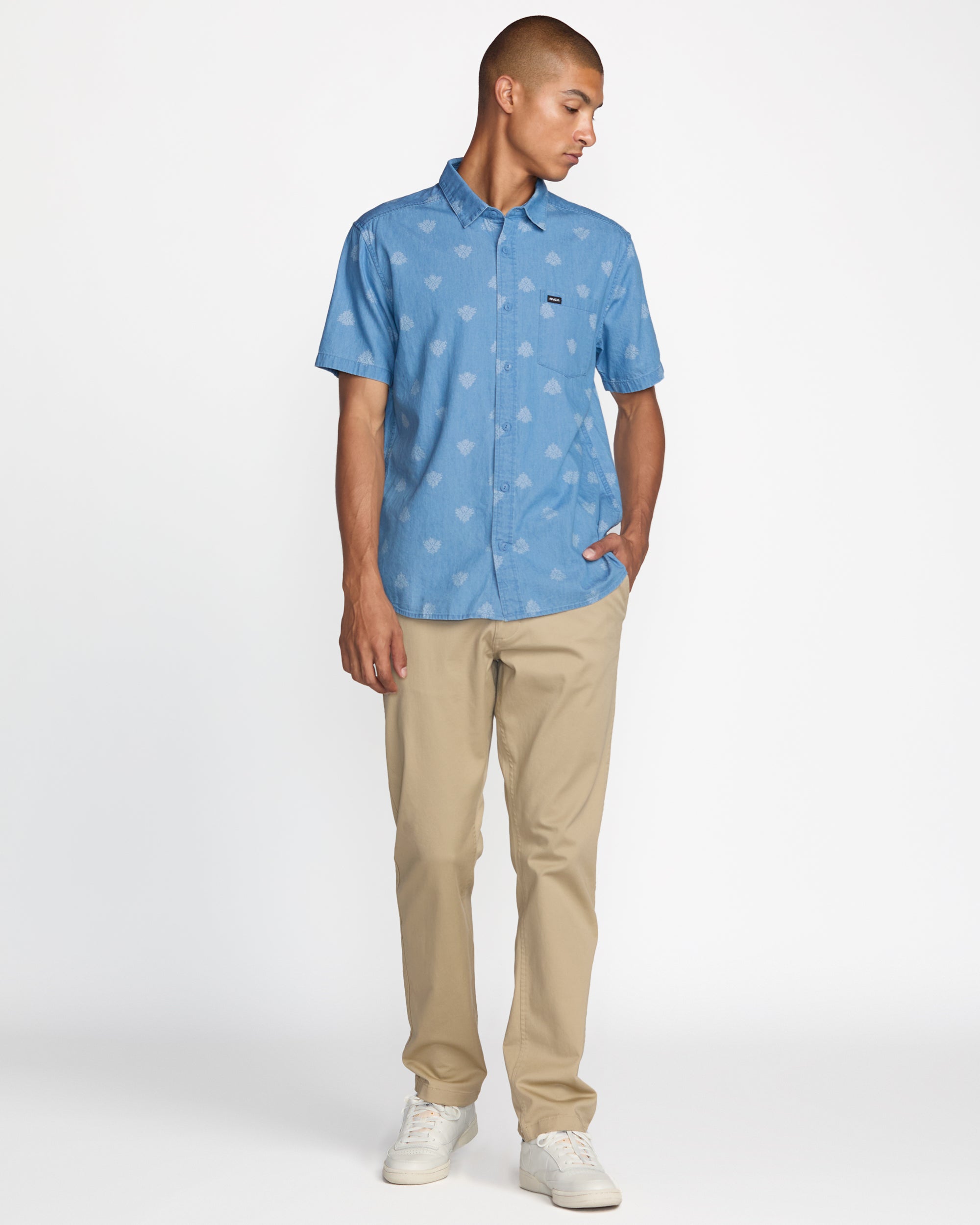 Frame Short Sleeve Shirt - Washed Chambray