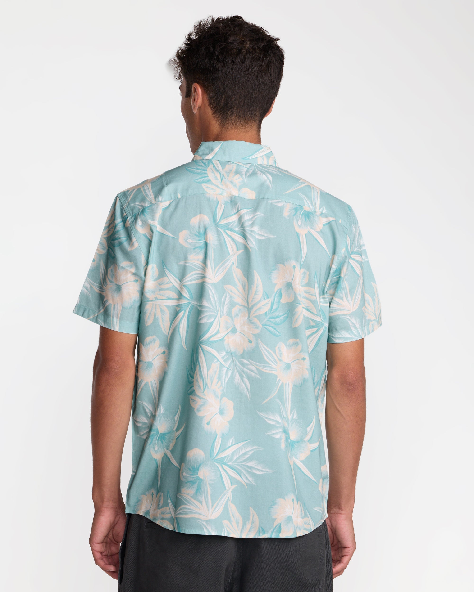 Botanical Short Sleeve Shirt - Blue Haze