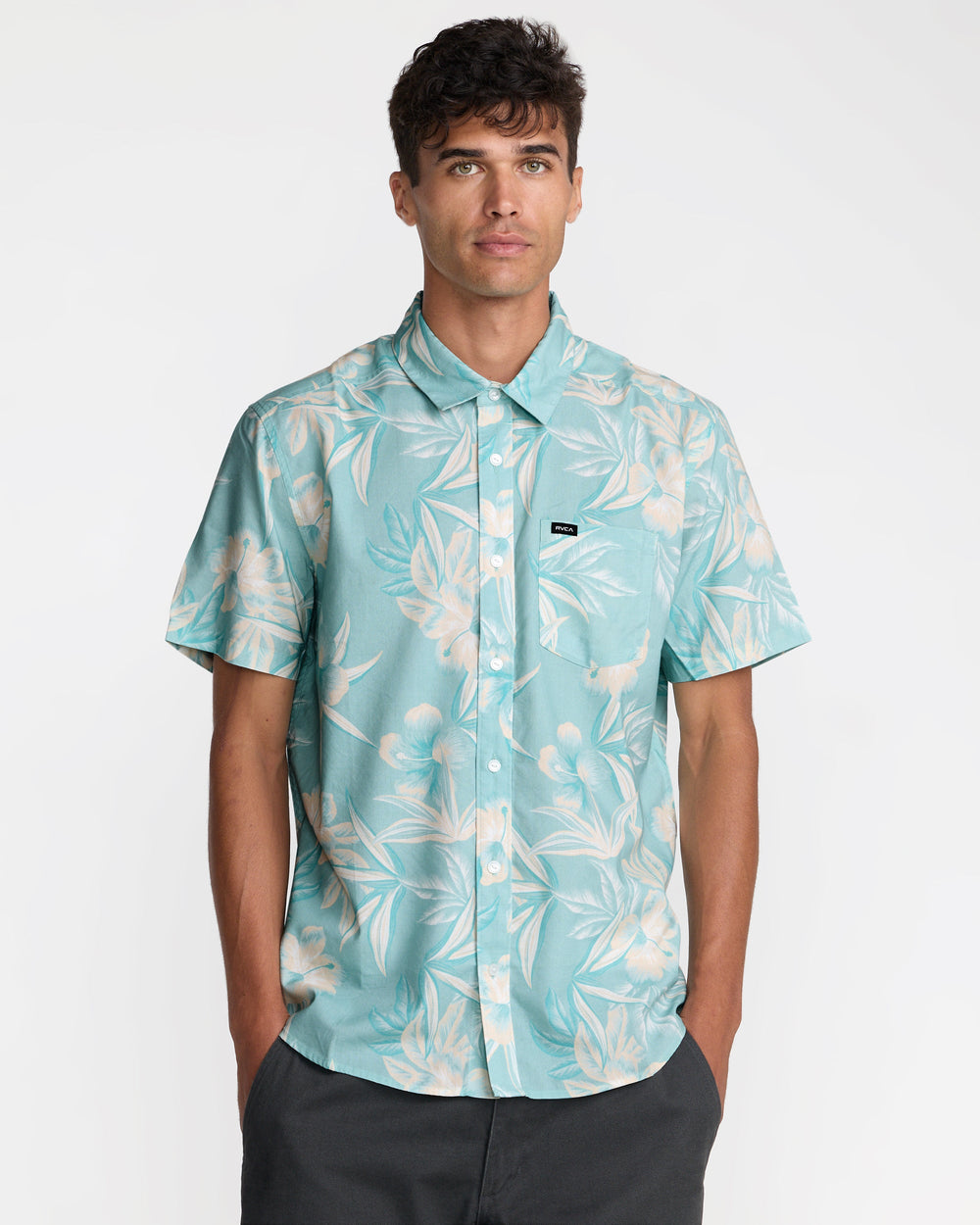Botanical Short Sleeve Shirt - Blue Haze