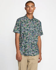 Botanical Short Sleeve Shirt - Garage Blue