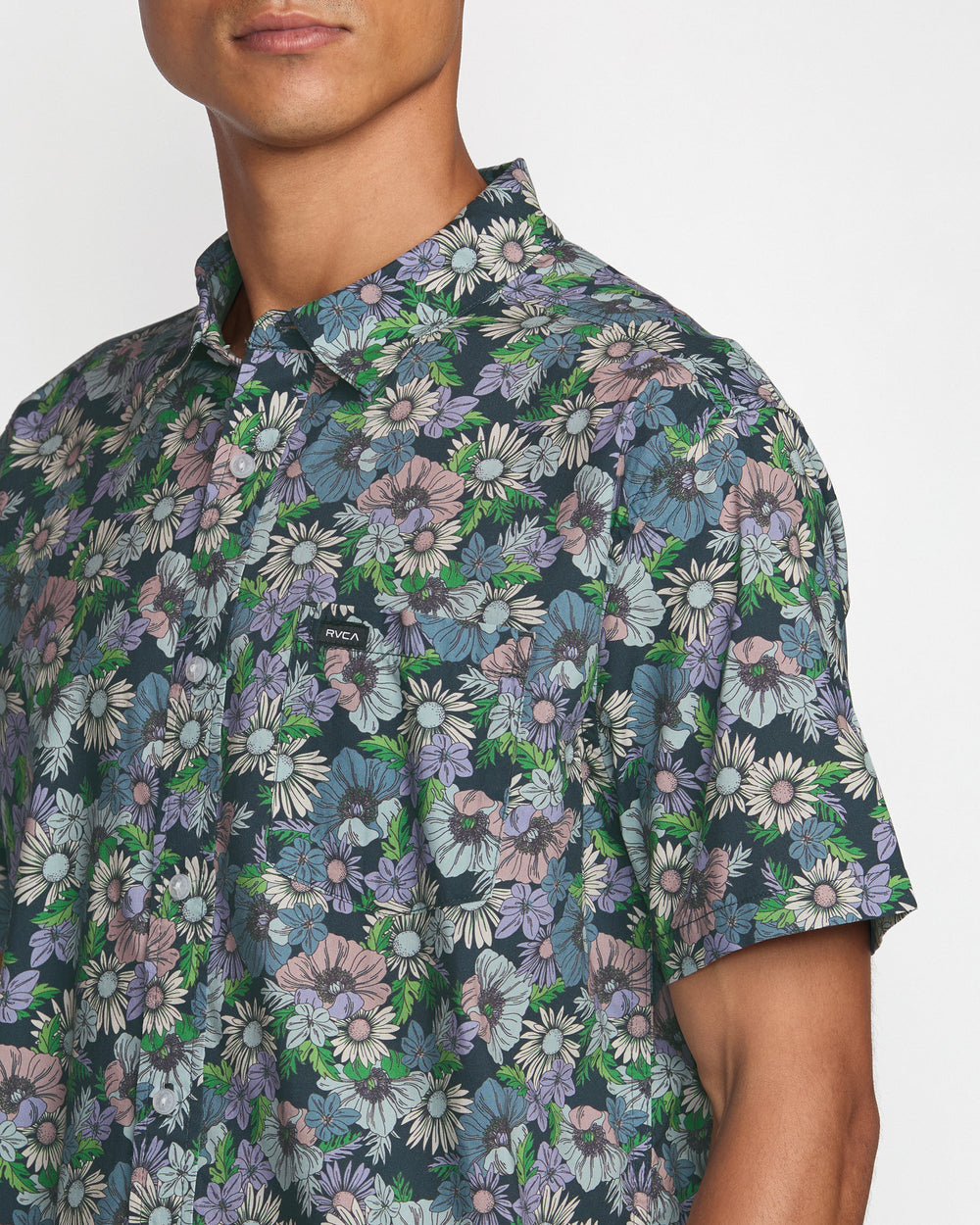 Botanical Short Sleeve Shirt - Garage Blue