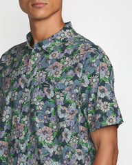 Botanical Short Sleeve Shirt - Garage Blue