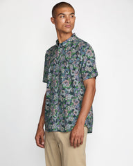 Botanical Short Sleeve Shirt - Garage Blue