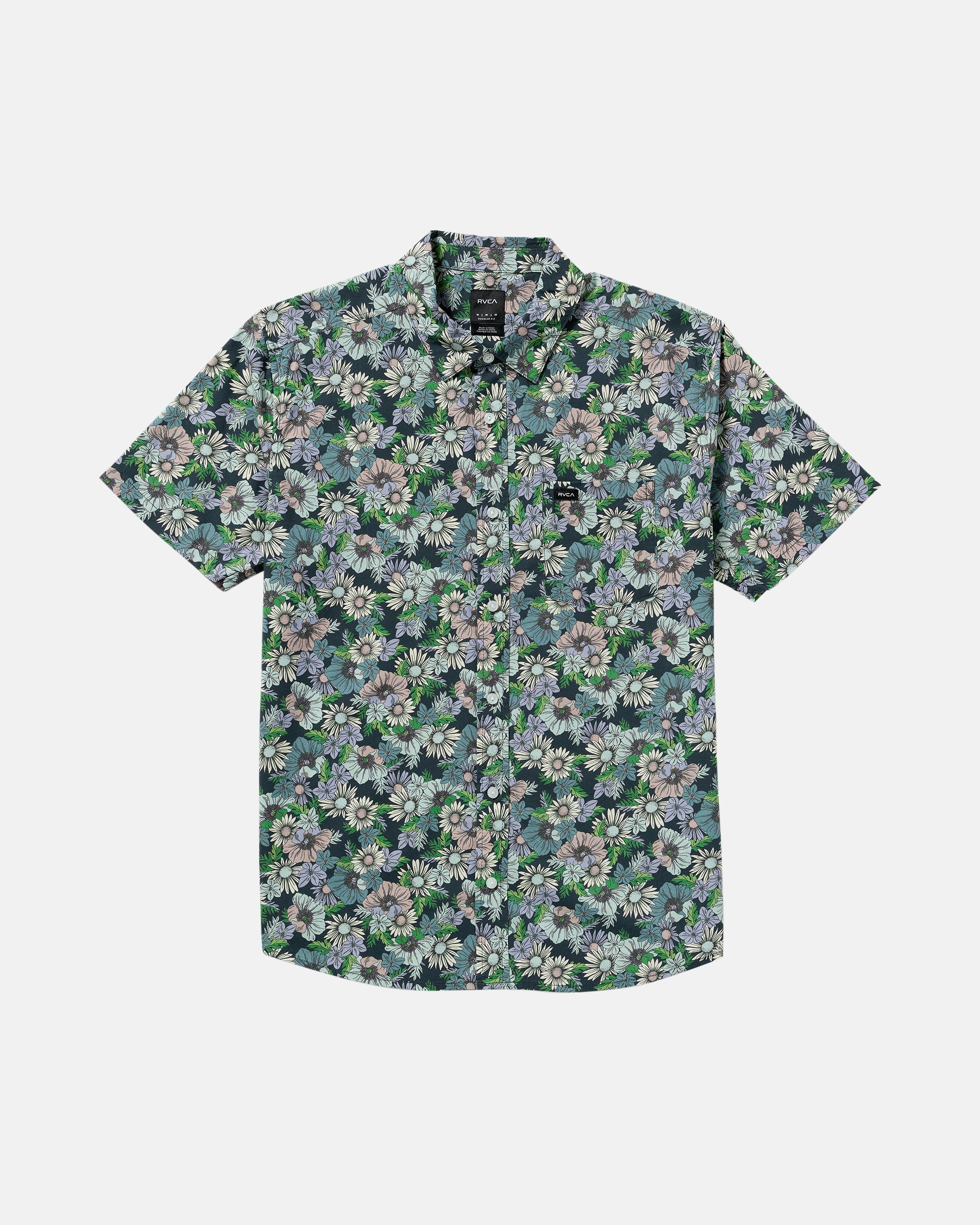 Botanical Short Sleeve Shirt - Garage Blue