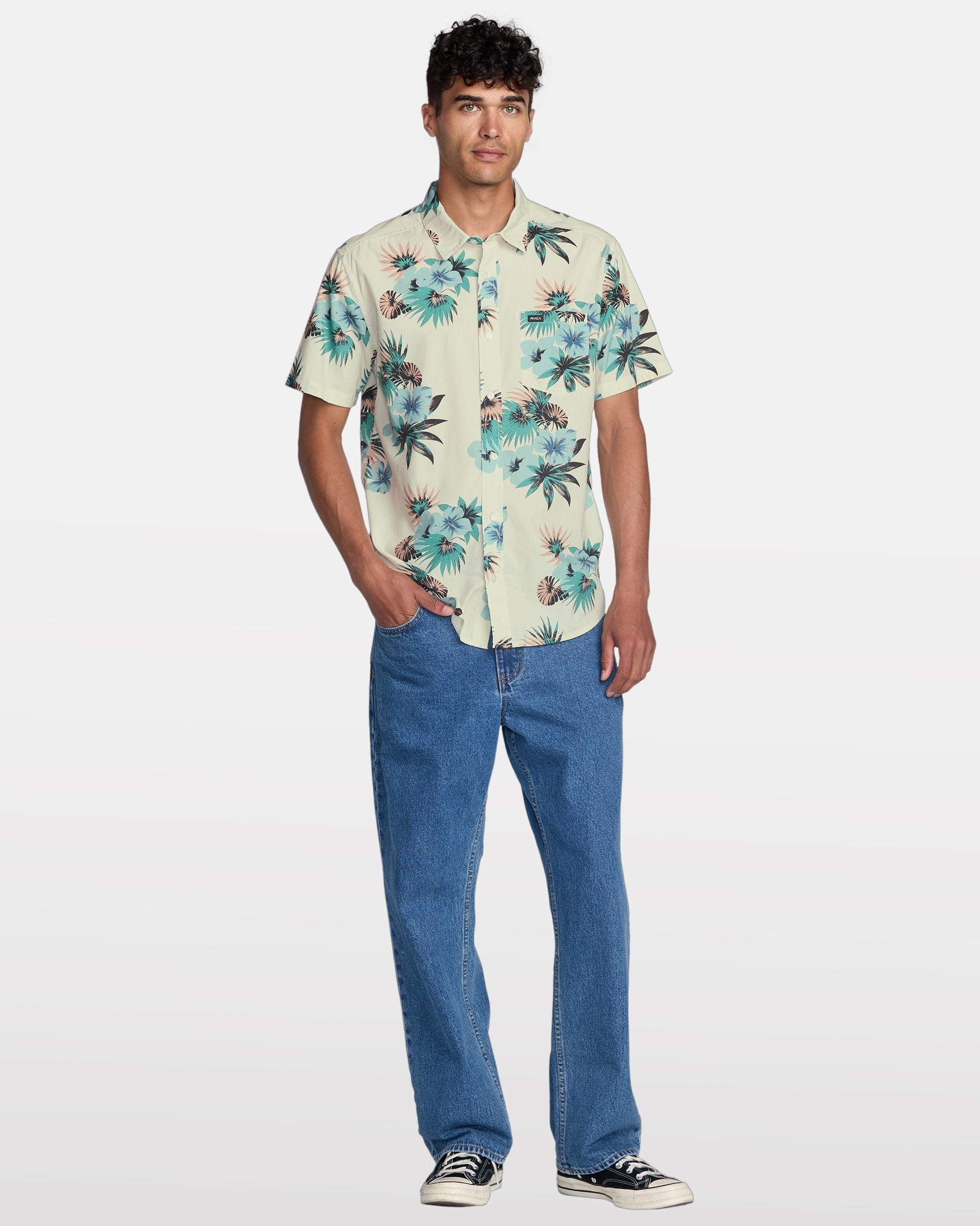 Botanical Short Sleeve Shirt - Light Khaki