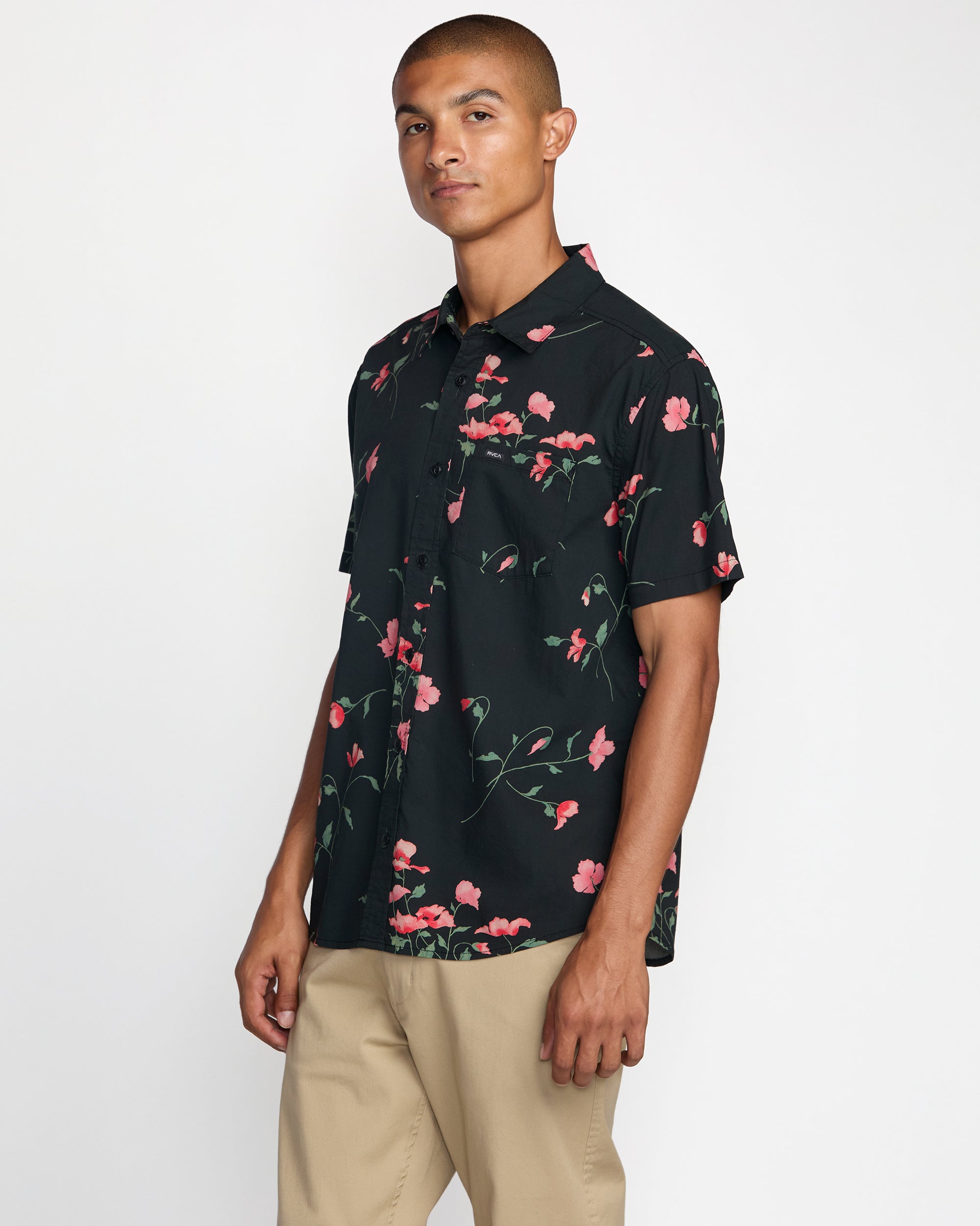 Botanical Short Sleeve Shirt - Pirate Black