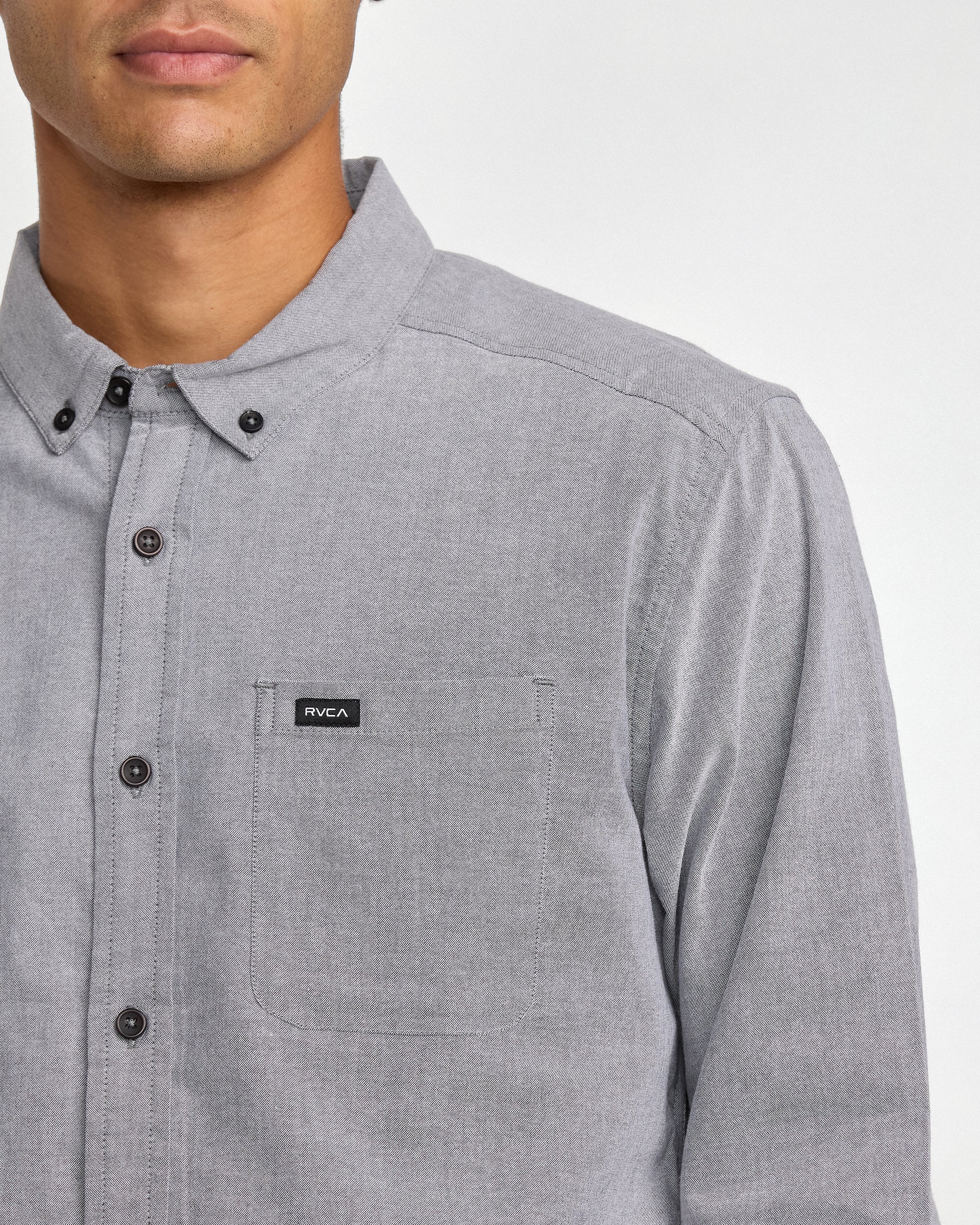 That'll Do Stretch Woven Long Sleeve Shirt - Garage Blue