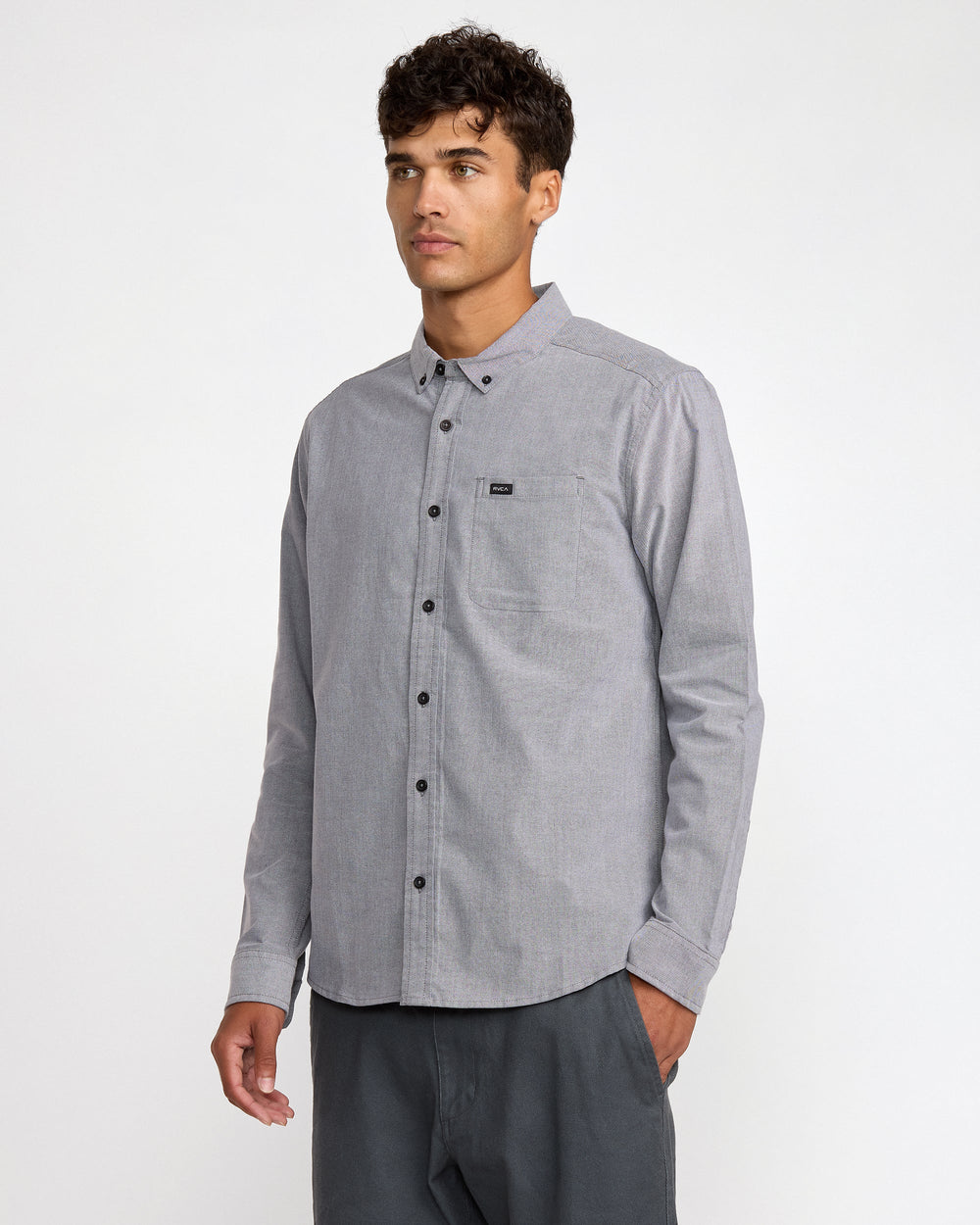 That'll Do Stretch Woven Long Sleeve Shirt - Garage Blue