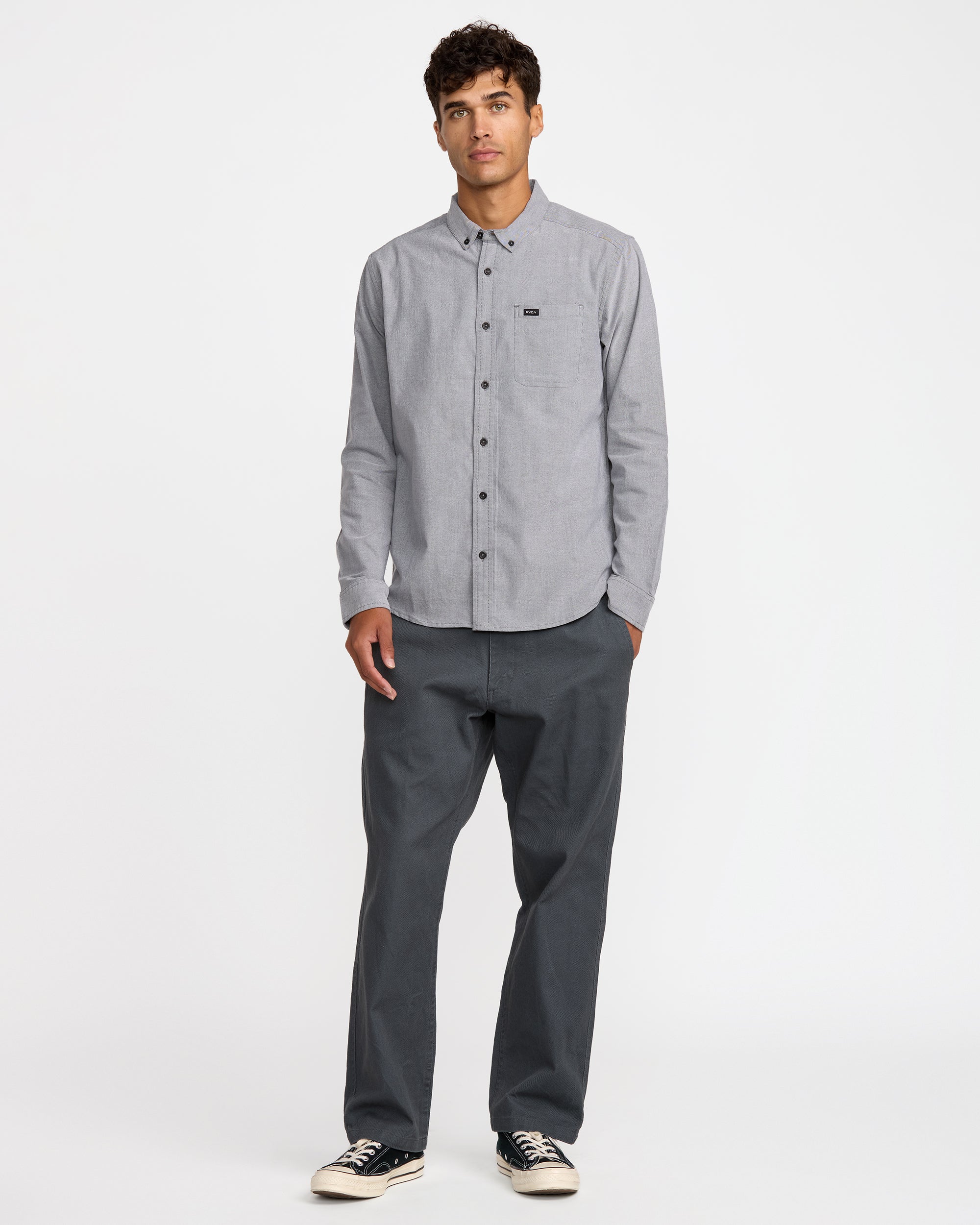 That'll Do Stretch Woven Long Sleeve Shirt - Garage Blue