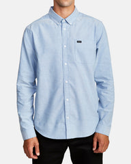 That'll Do Stretch Long Sleeve Shirt - Oxford Blue
