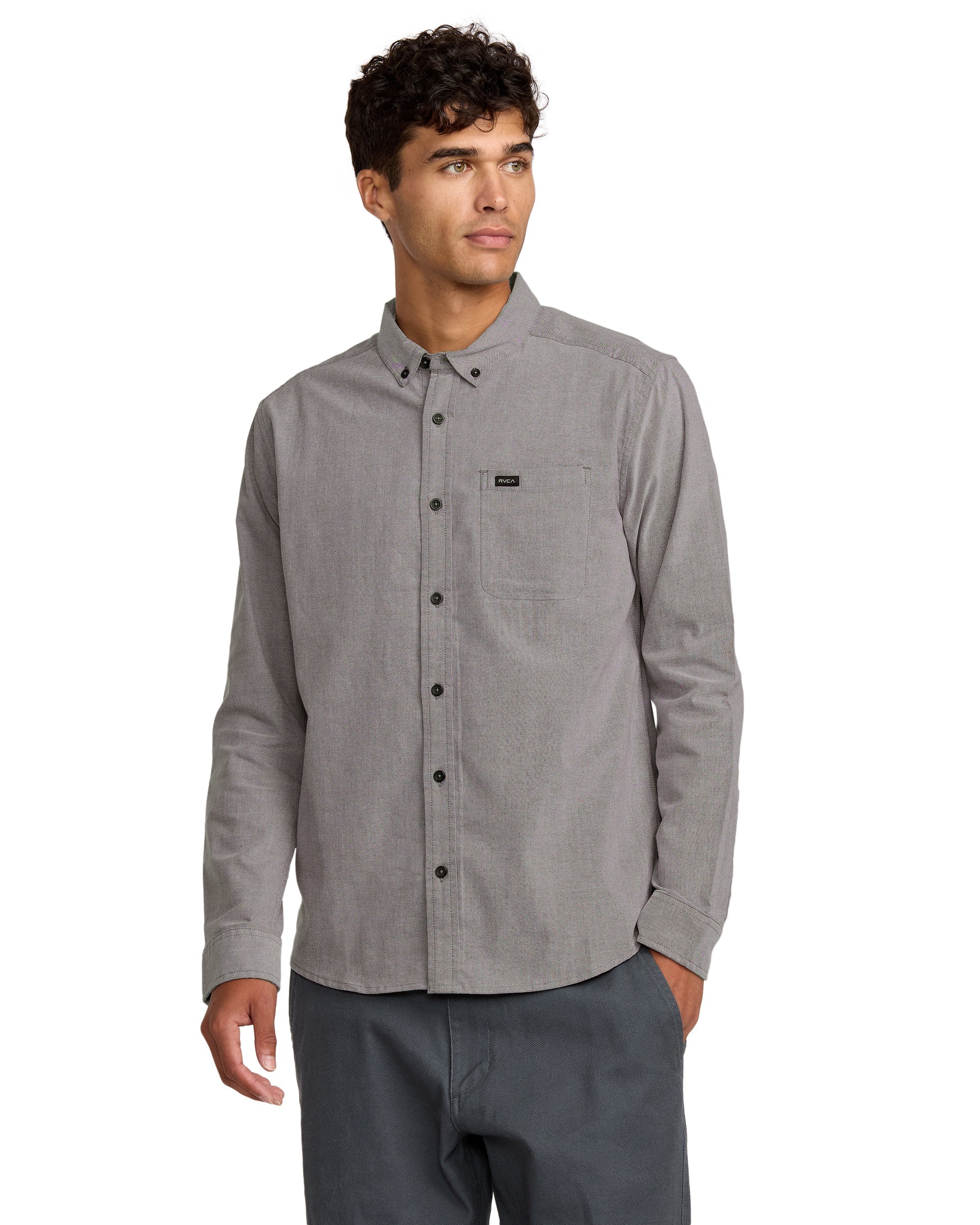 That'll Do Stretch Woven Long Sleeve Shirt - Pavement