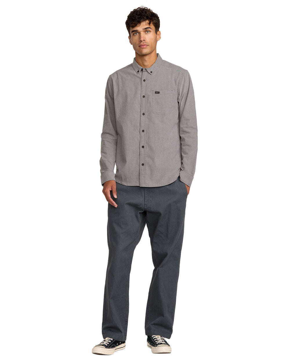 That'll Do Stretch Woven Long Sleeve Shirt - Pavement