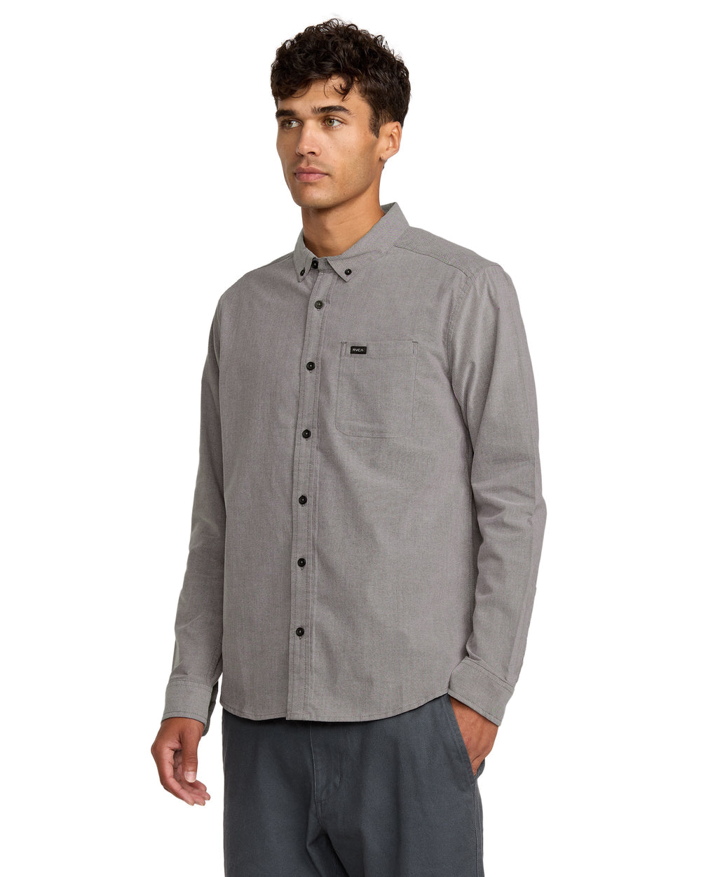 That'll Do Stretch Woven Long Sleeve Shirt - Pavement