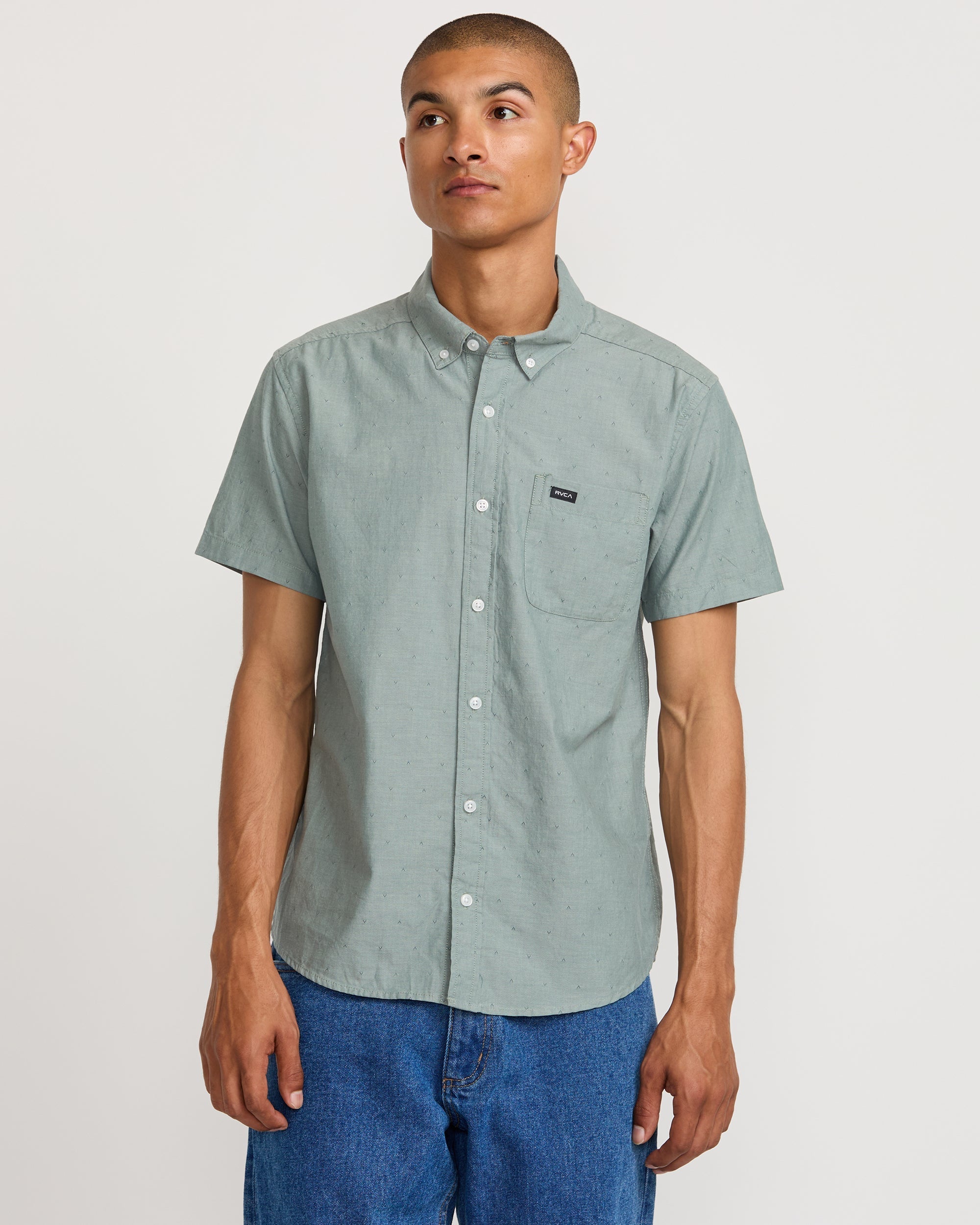That'll Do Dobby Short Sleeve Shirt - Balsam Green