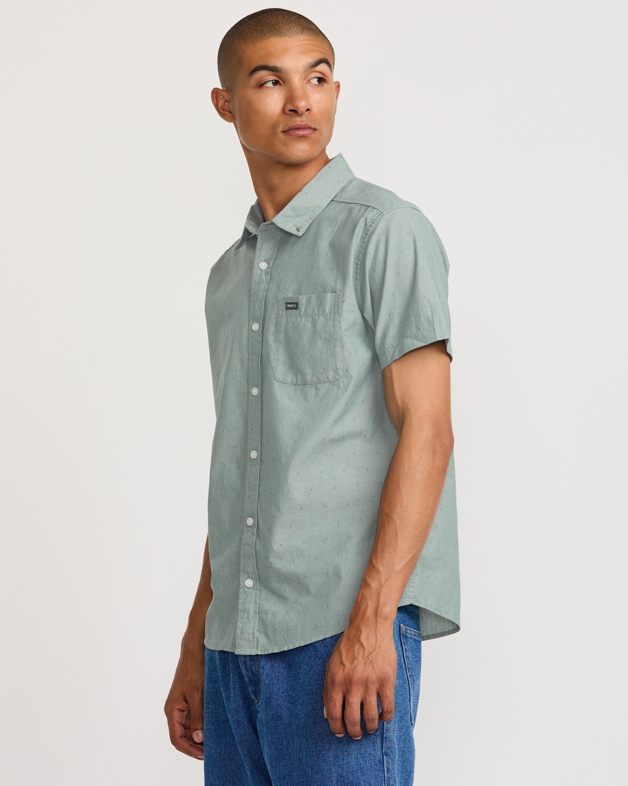 That'll Do Dobby Short Sleeve Shirt - Balsam Green