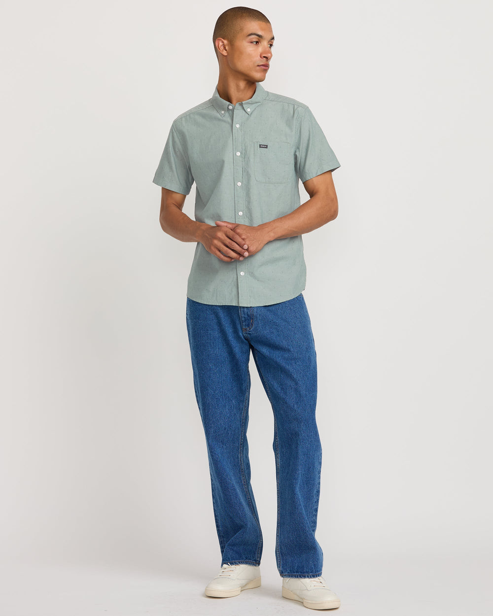 That'll Do Dobby Short Sleeve Shirt - Balsam Green