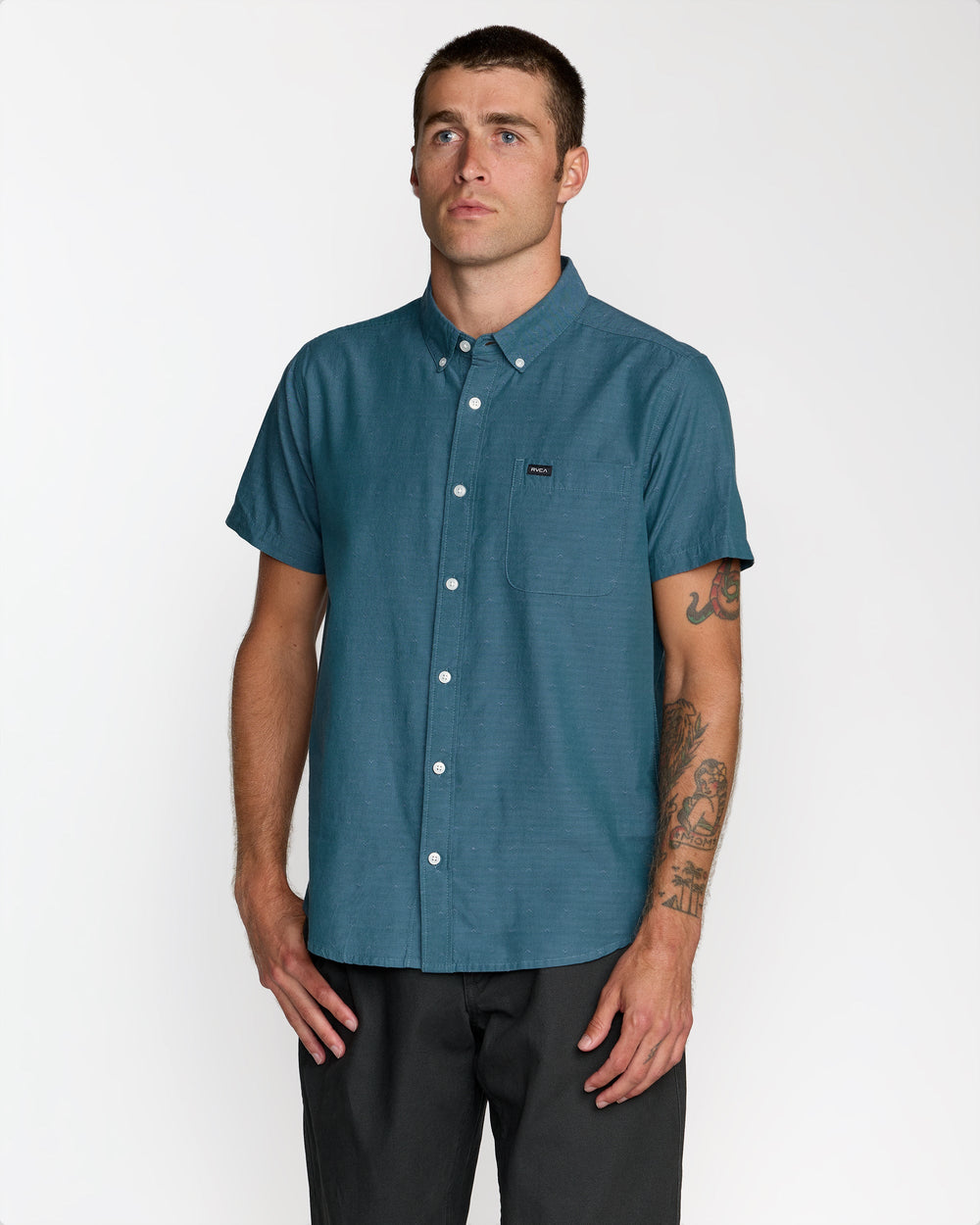 That'll Do Dobby Short Sleeve Shirt - Atlantic