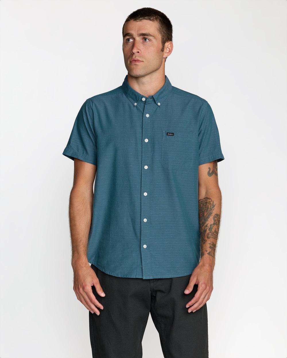 That'll Do Dobby Short Sleeve Shirt - Atlantic