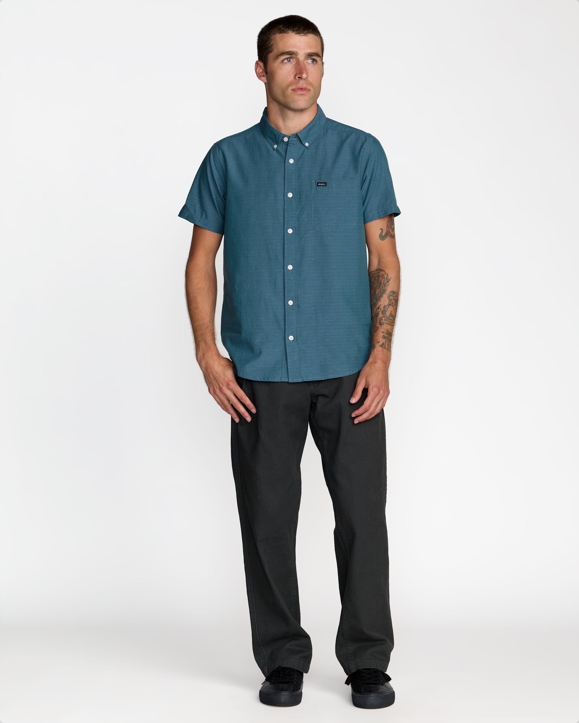 That'll Do Dobby Short Sleeve Shirt - Atlantic