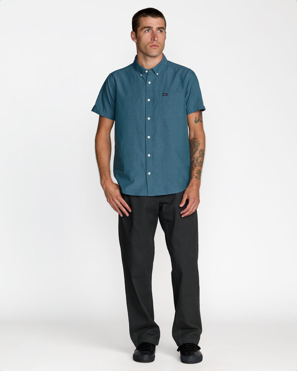 That'll Do Dobby Short Sleeve Shirt - Atlantic