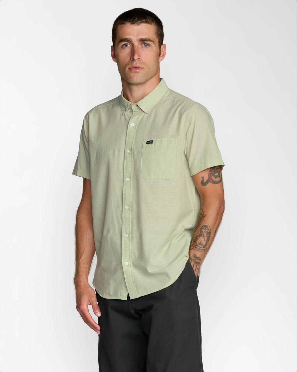That'll Do Dobby Short Sleeve Shirt - Laurel Green