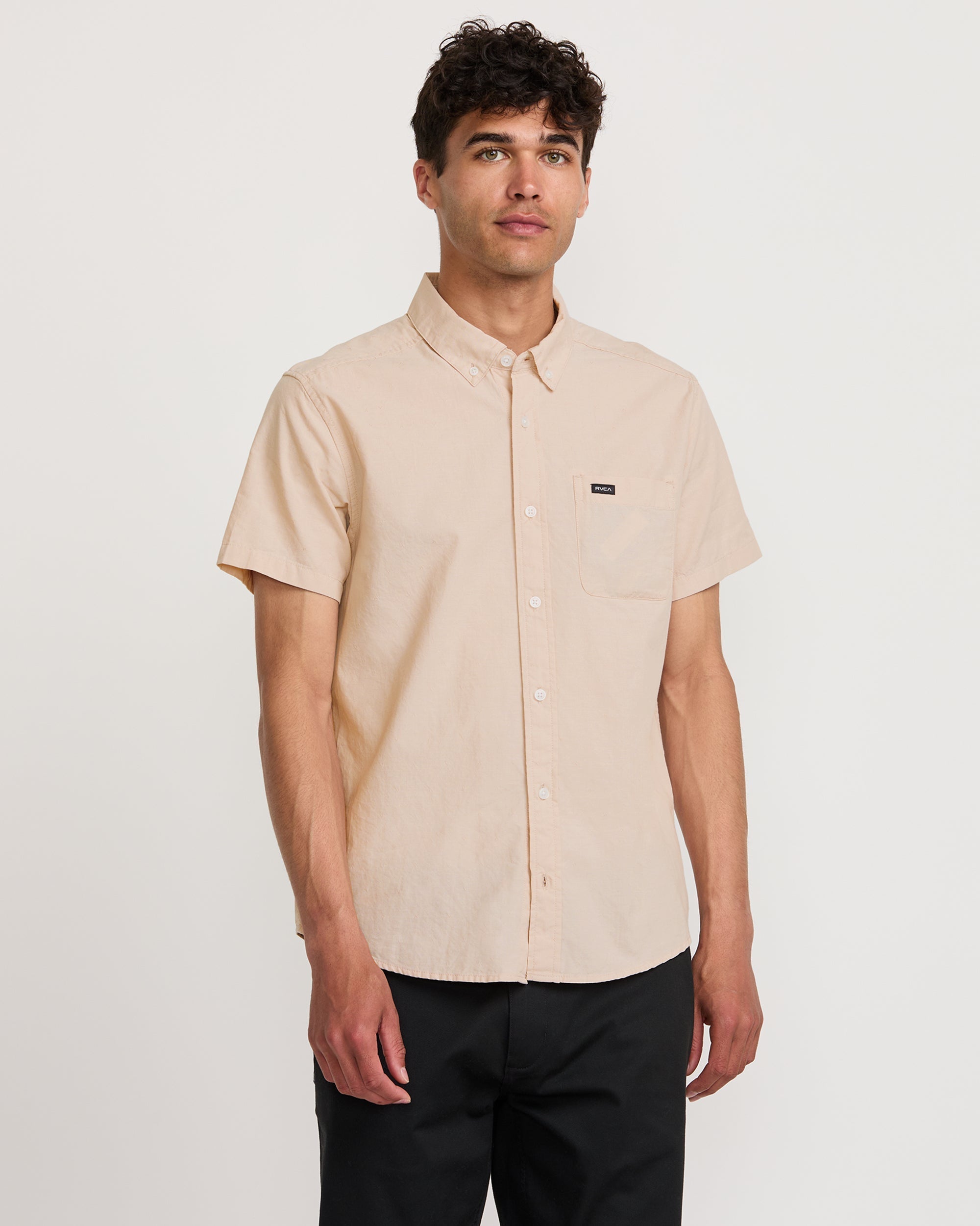 That'll Do Dobby Short Sleeve Shirt - Pale Mauve