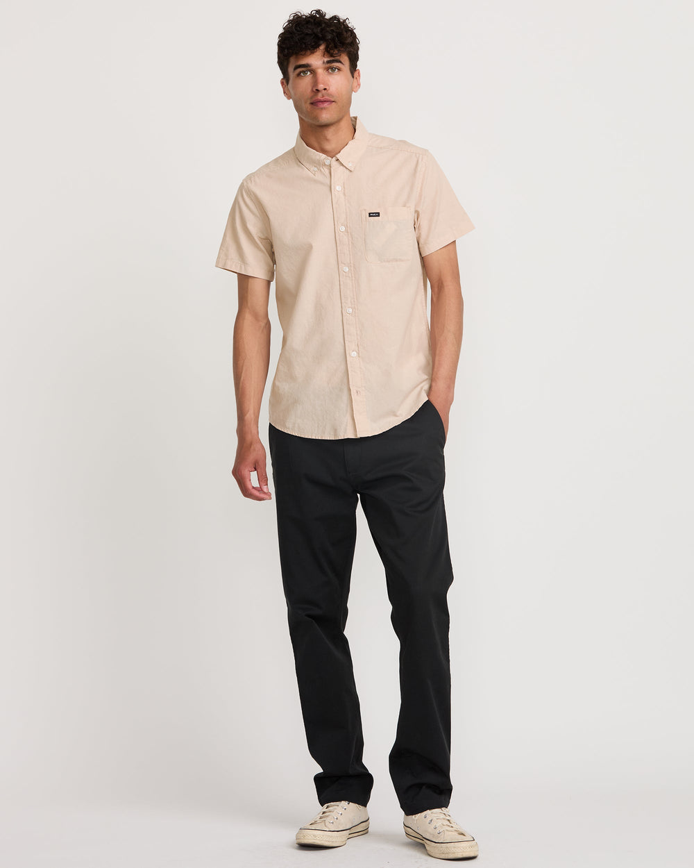 That'll Do Dobby Short Sleeve Shirt - Pale Mauve