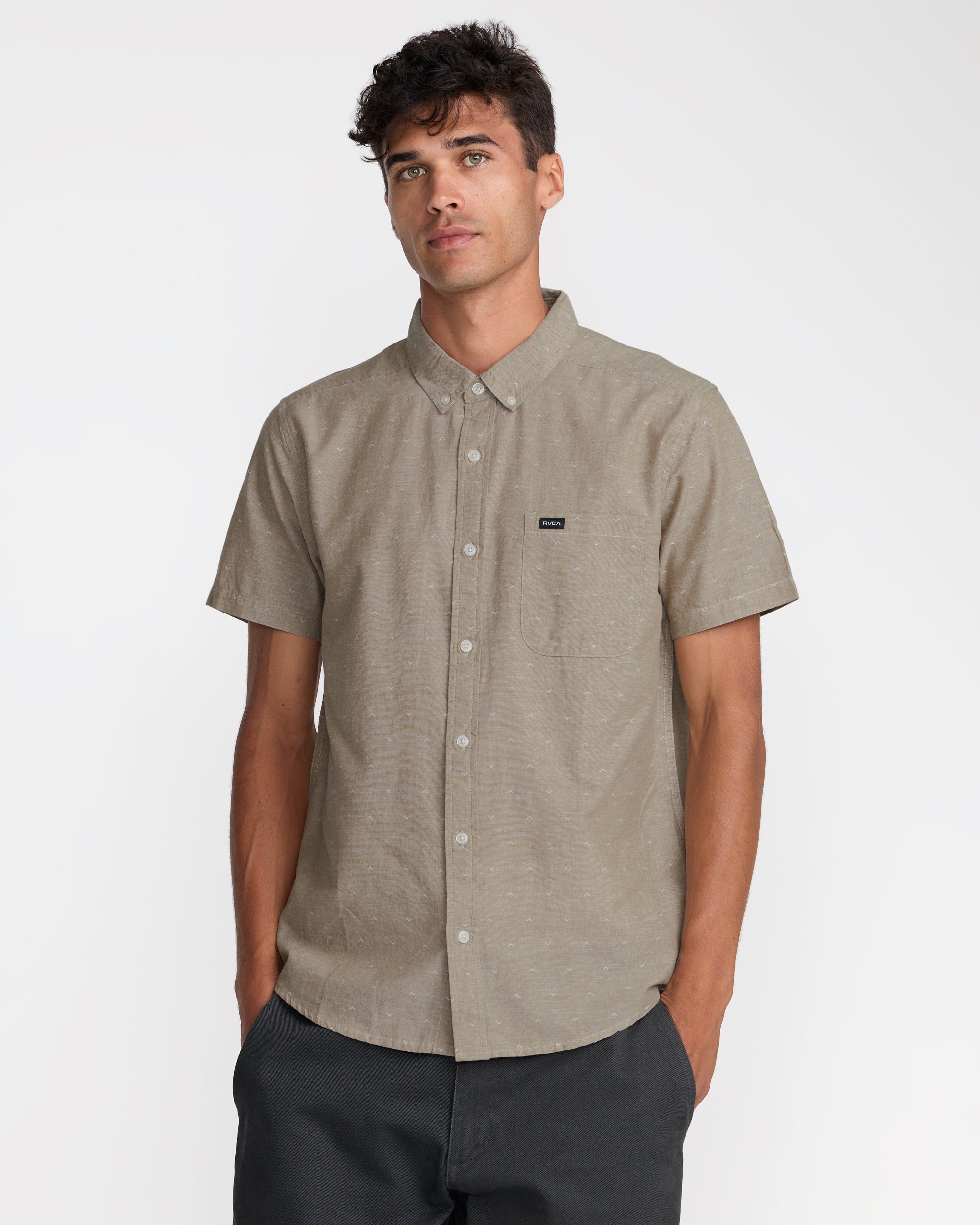 That'll Do Dobby Short Sleeve Shirt - Sand