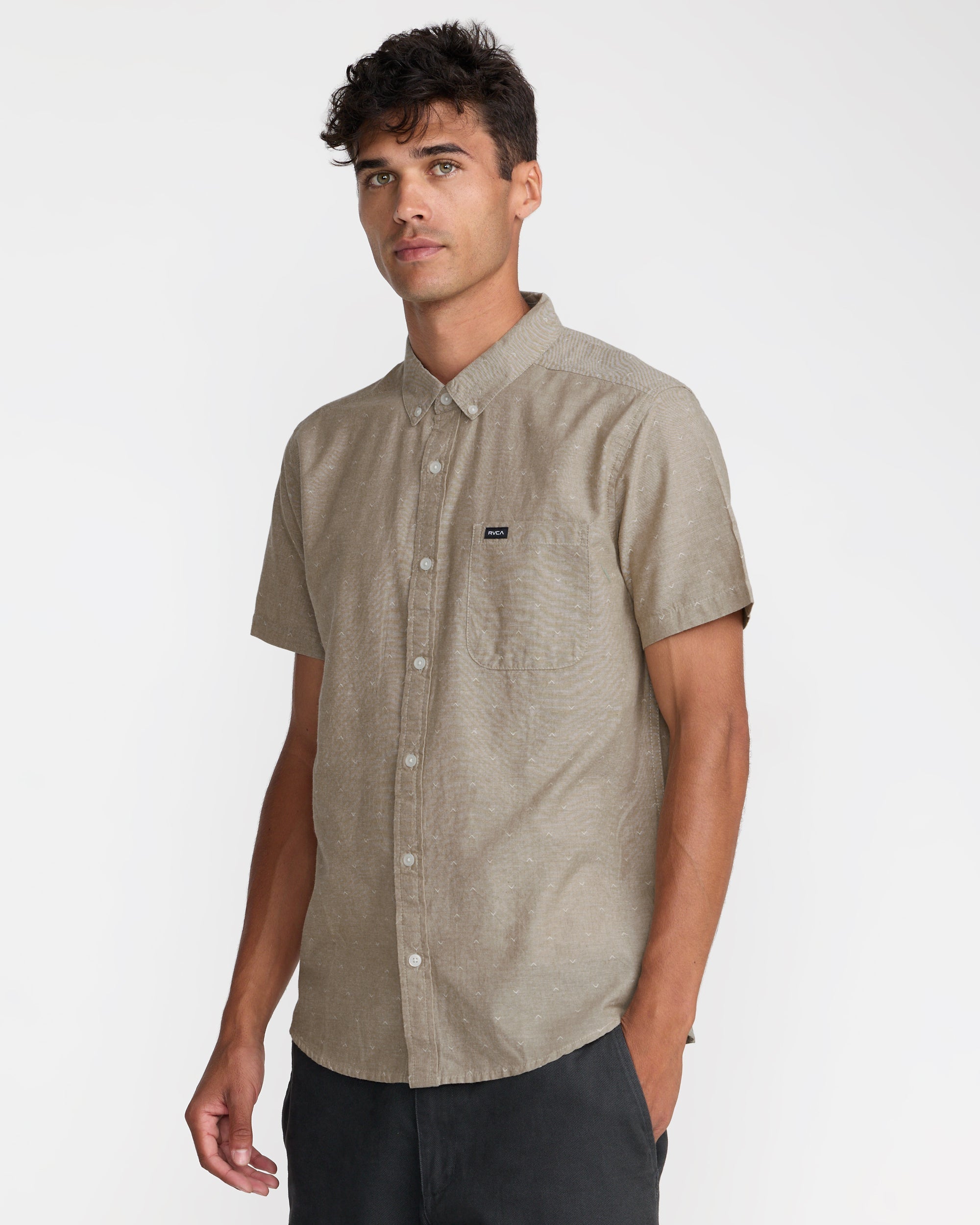 That'll Do Dobby Short Sleeve Shirt - Sand