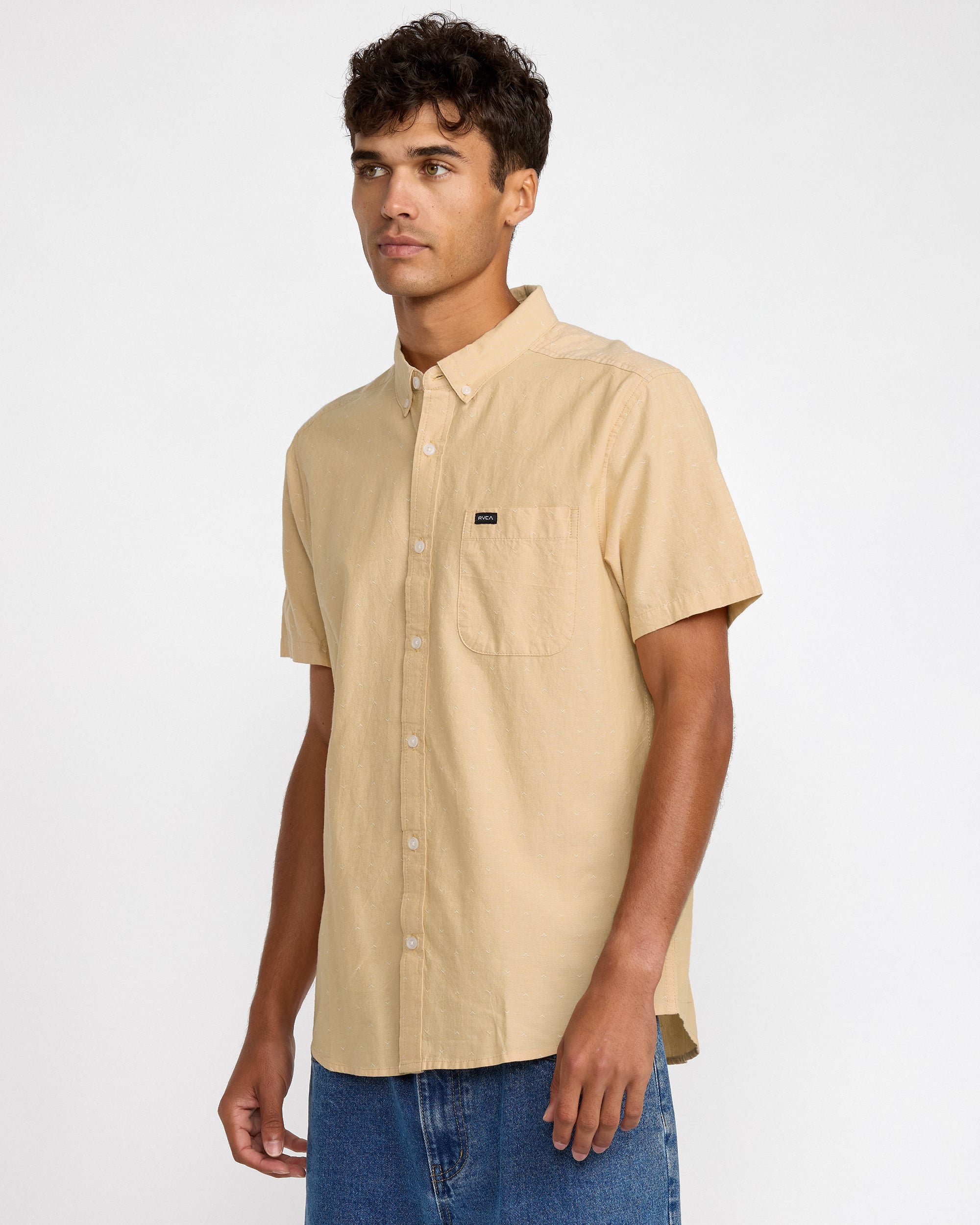 That'll Do Dobby Short Sleeve Shirt - Toasted